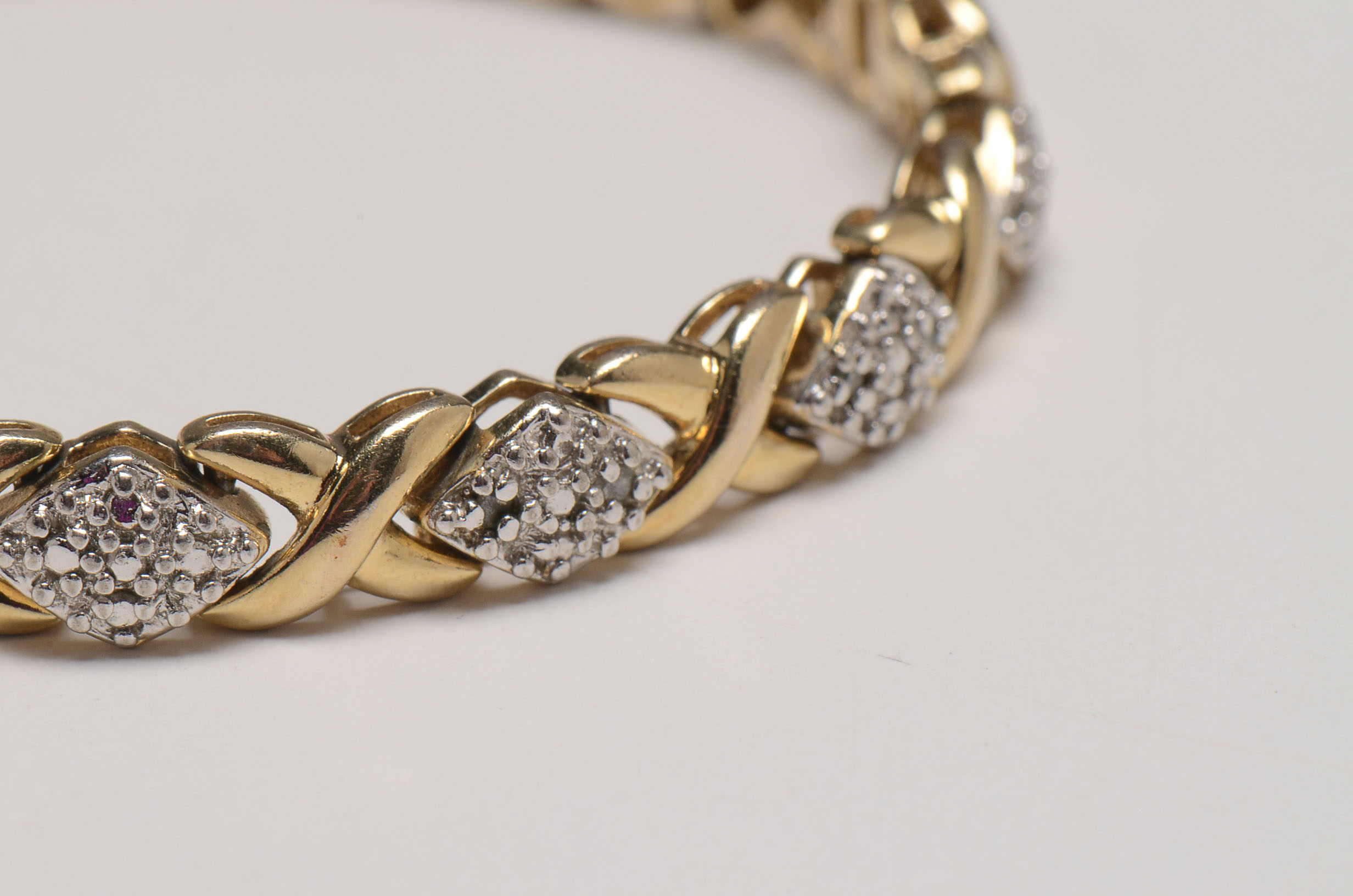 Three Sterling Vermeil Bracelets with Gemstones and Diamonds
