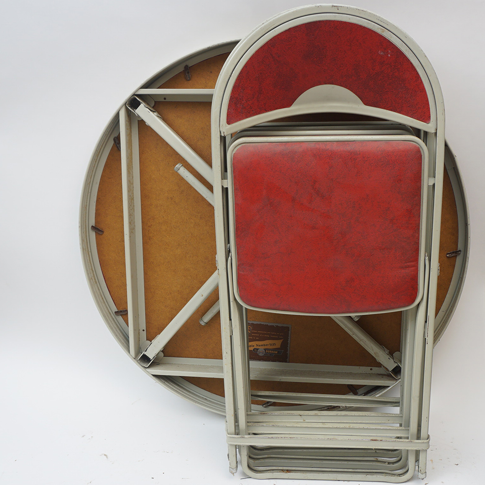 Retro Round Card Table With Matching Chairs