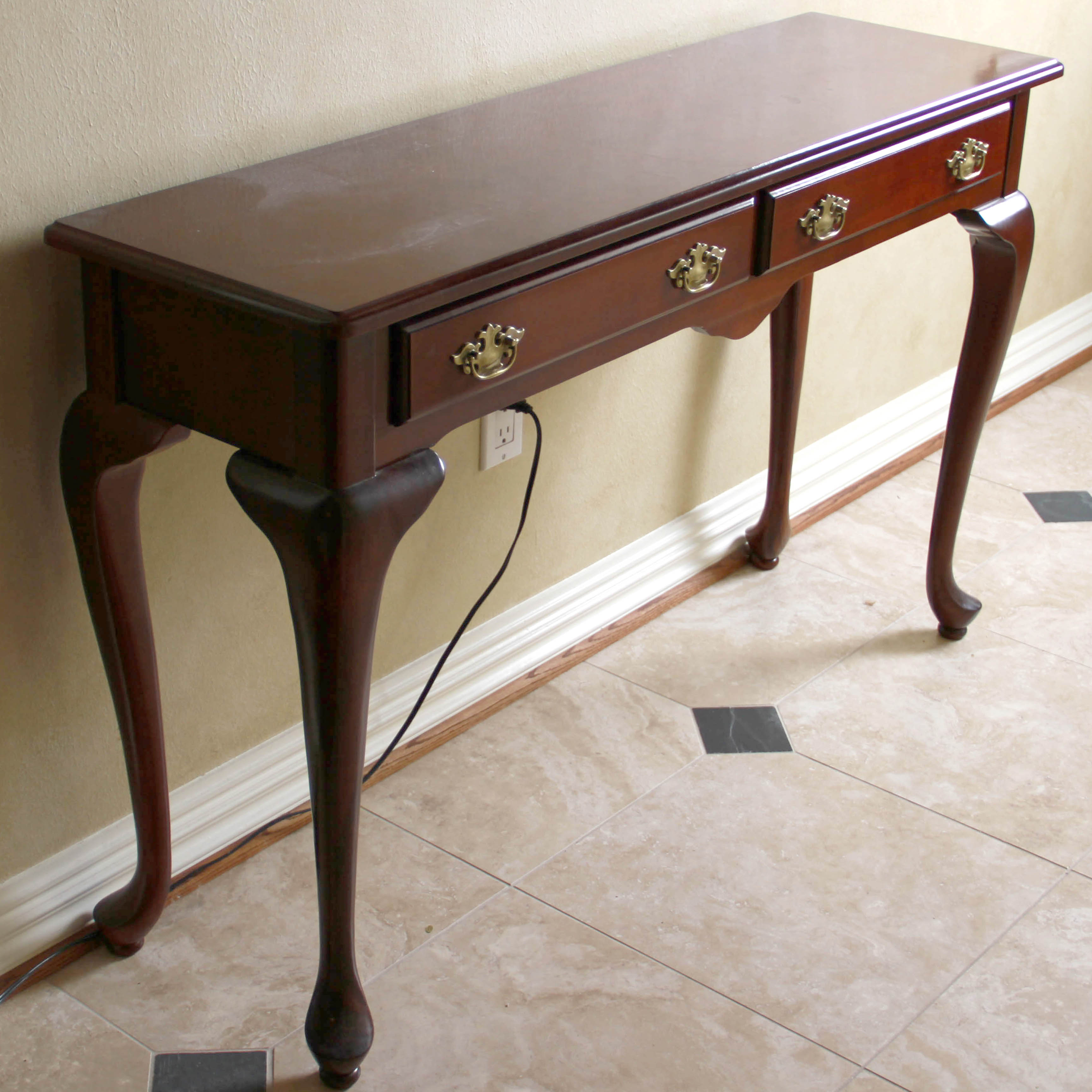 Late 20th to Early 21st Century Queen Anne Style Console Table