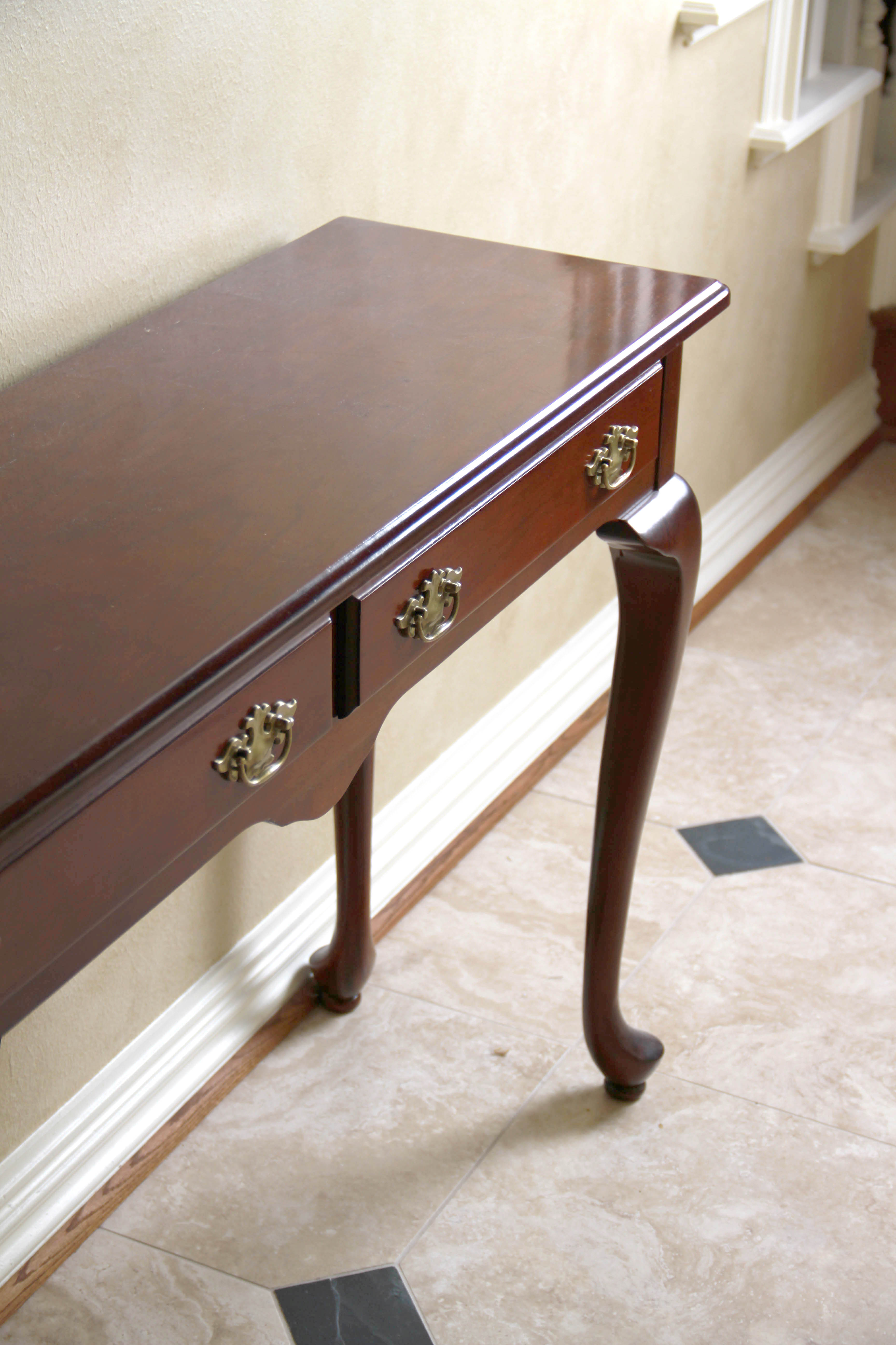 Late 20th to Early 21st Century Queen Anne Style Console Table