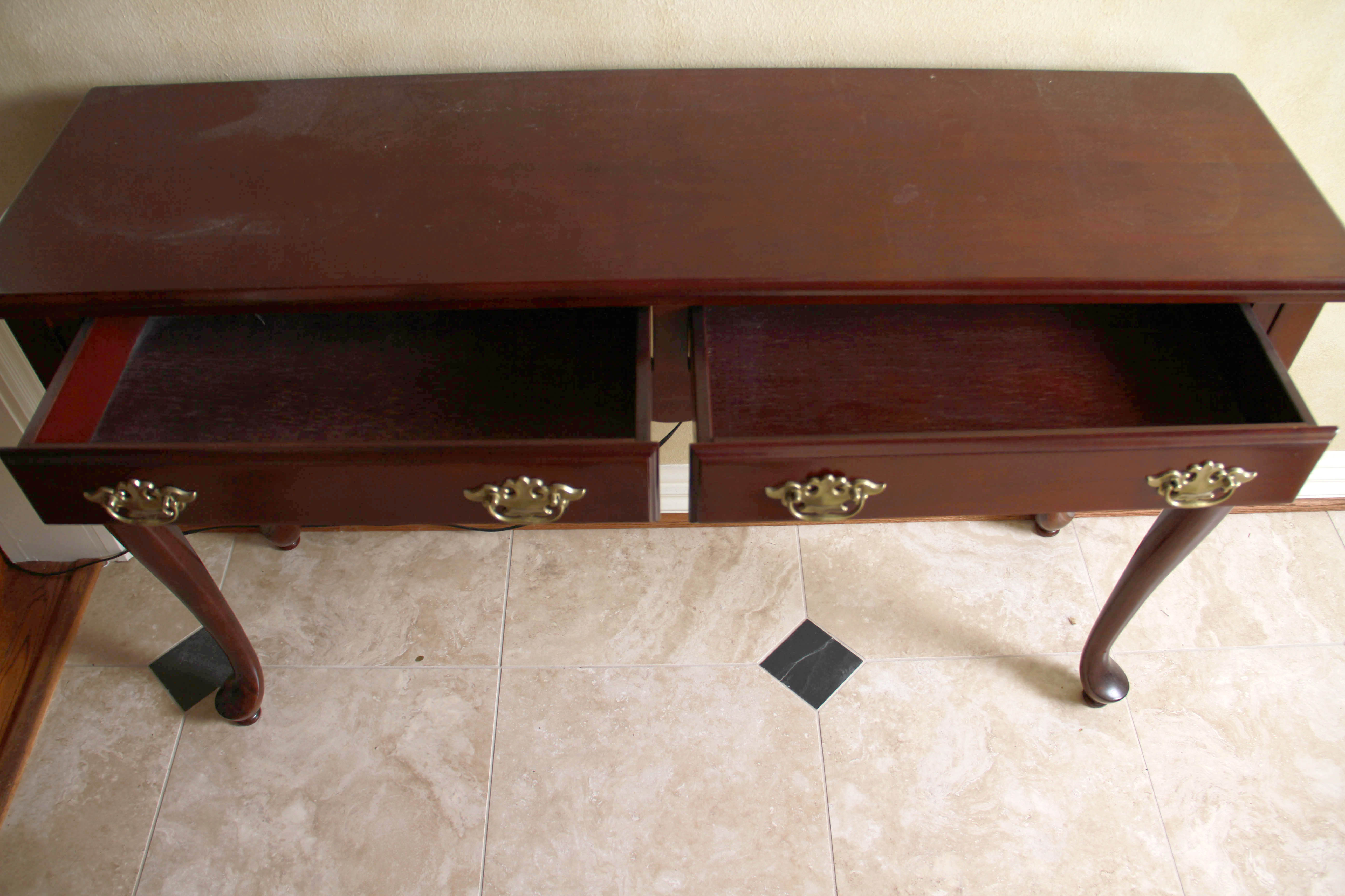 Late 20th to Early 21st Century Queen Anne Style Console Table