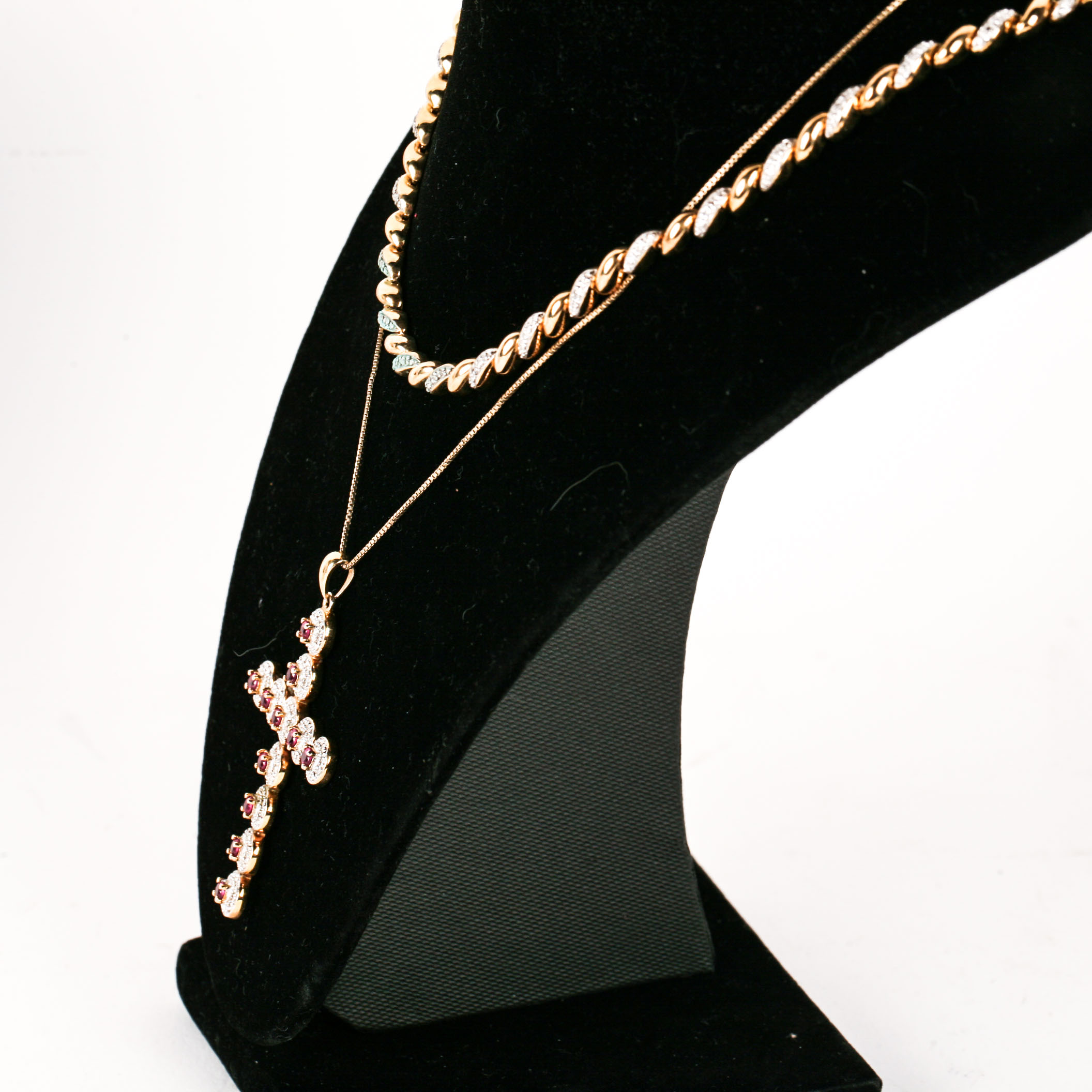 Gold Plated Sterling Silver Necklaces and Bracelet