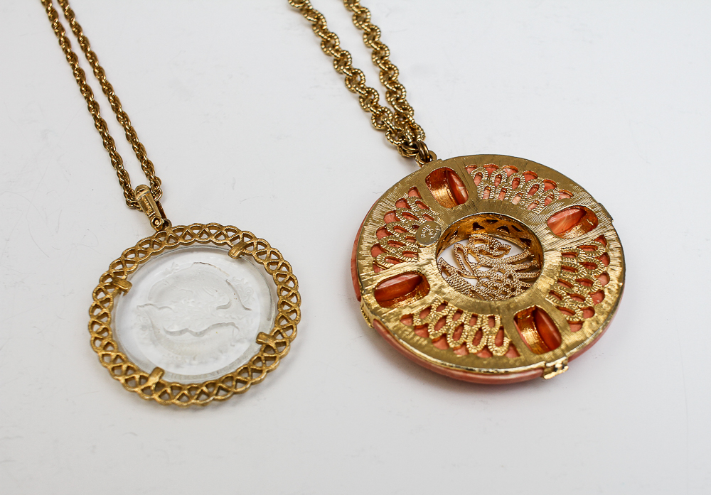 Vintage Crown Trifari and Hattie Carnegie Asian Style Necklaces