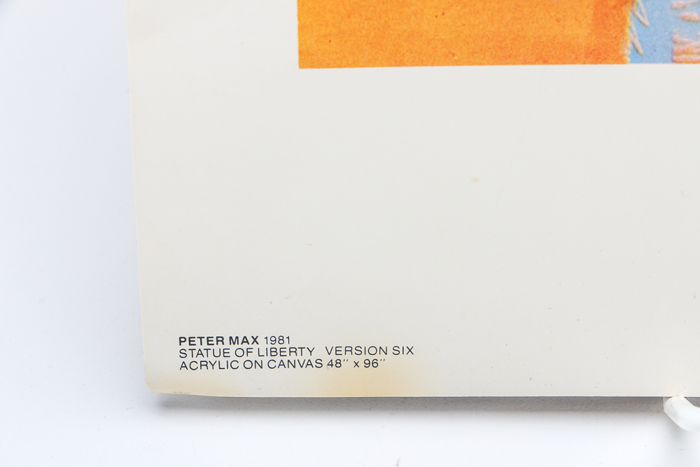 Signed Peter Max Poster of "Statue of Liberty Version Six"