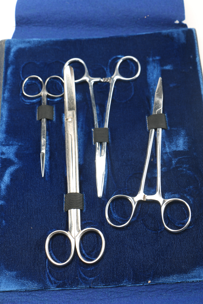 Stainless Steel Surgical Instrument Set in Case