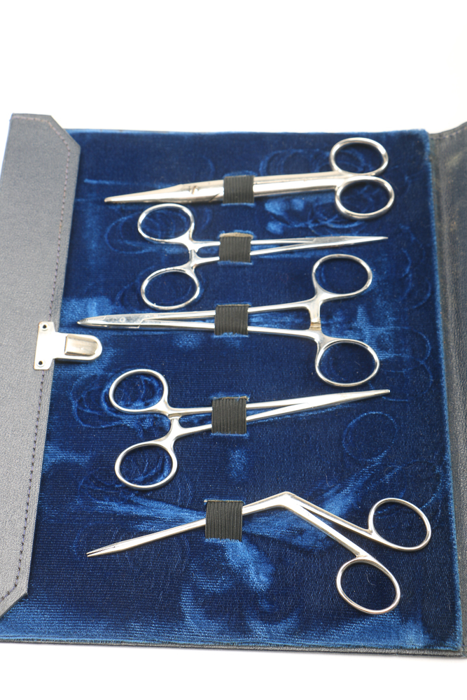 Stainless Steel Surgical Instrument Set in Case