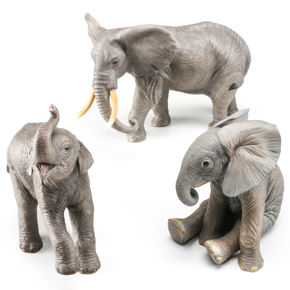 Collection of Lenox Porcelain Elephant Statues