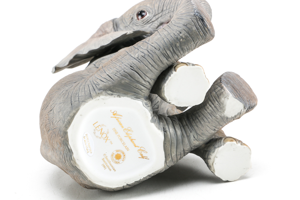 Collection of Lenox Porcelain Elephant Statues