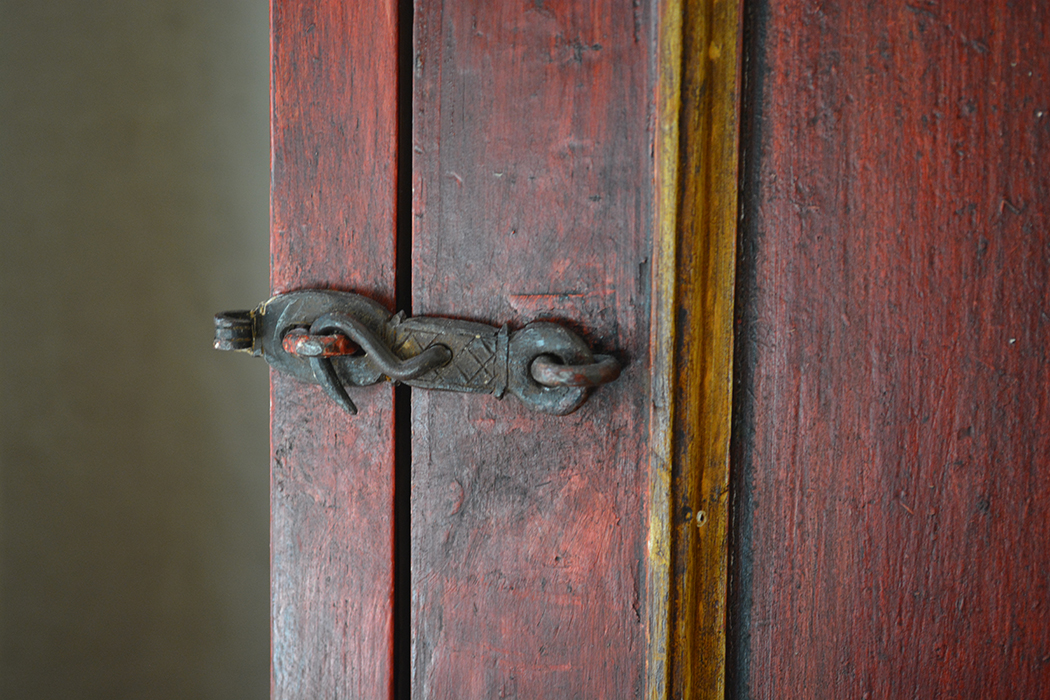 Floral Motif Hand-Painted Side Cabinet