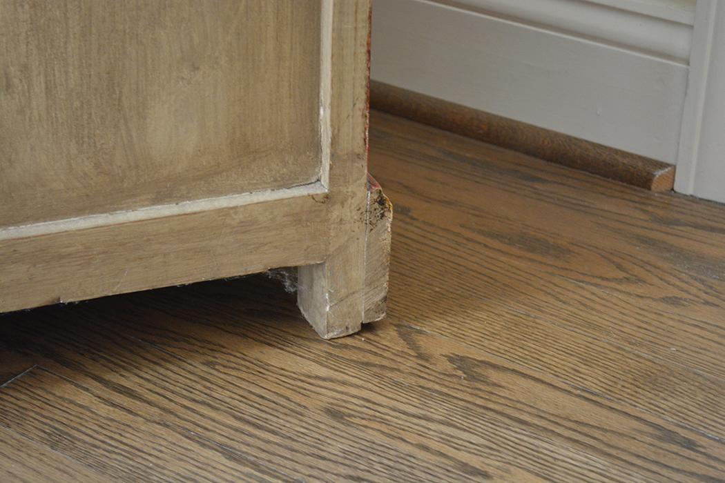 Floral Motif Hand-Painted Side Cabinet