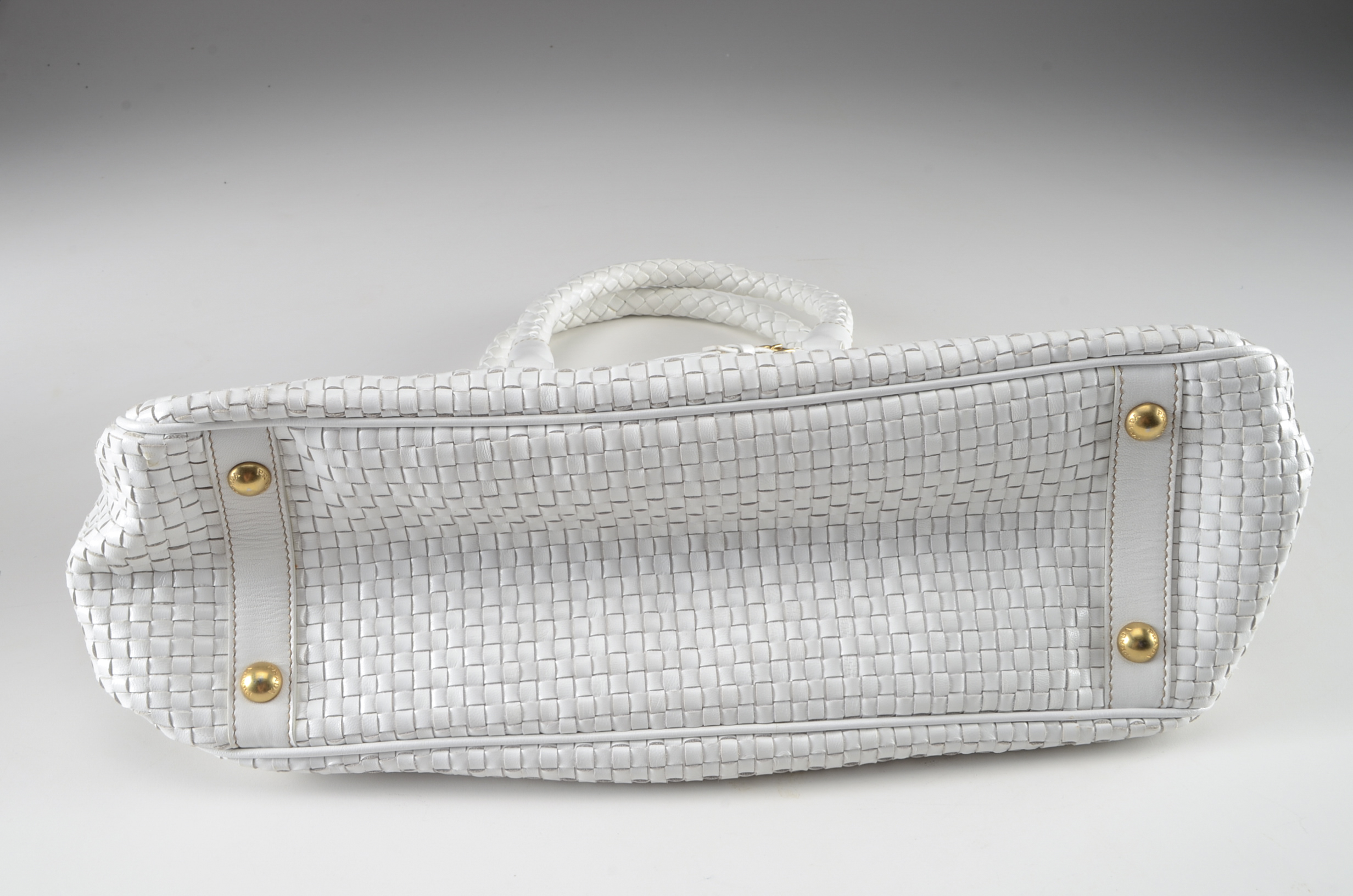 Prada Intreccio Madras Framed Satchel