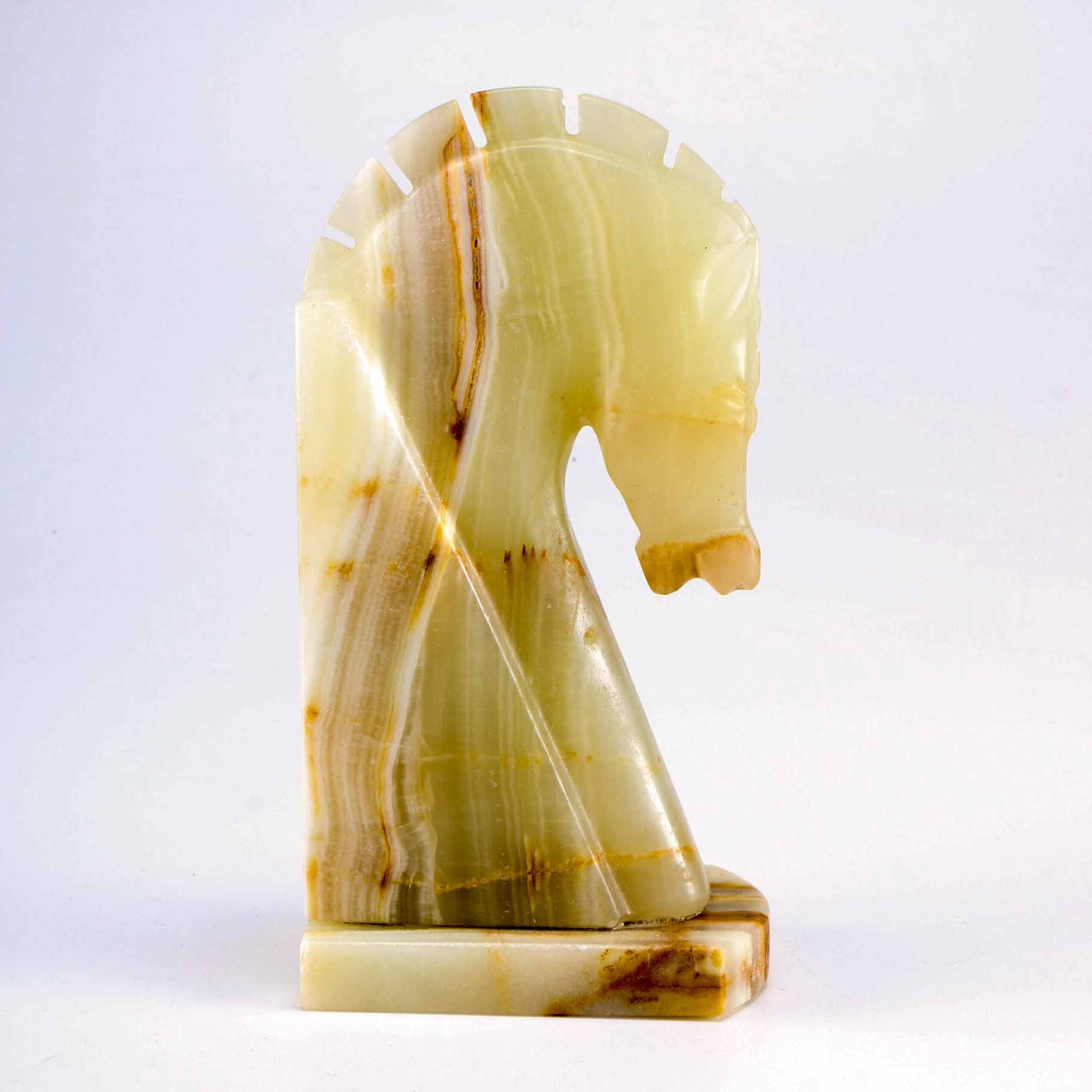 Carved Onyx Horse Head Statue