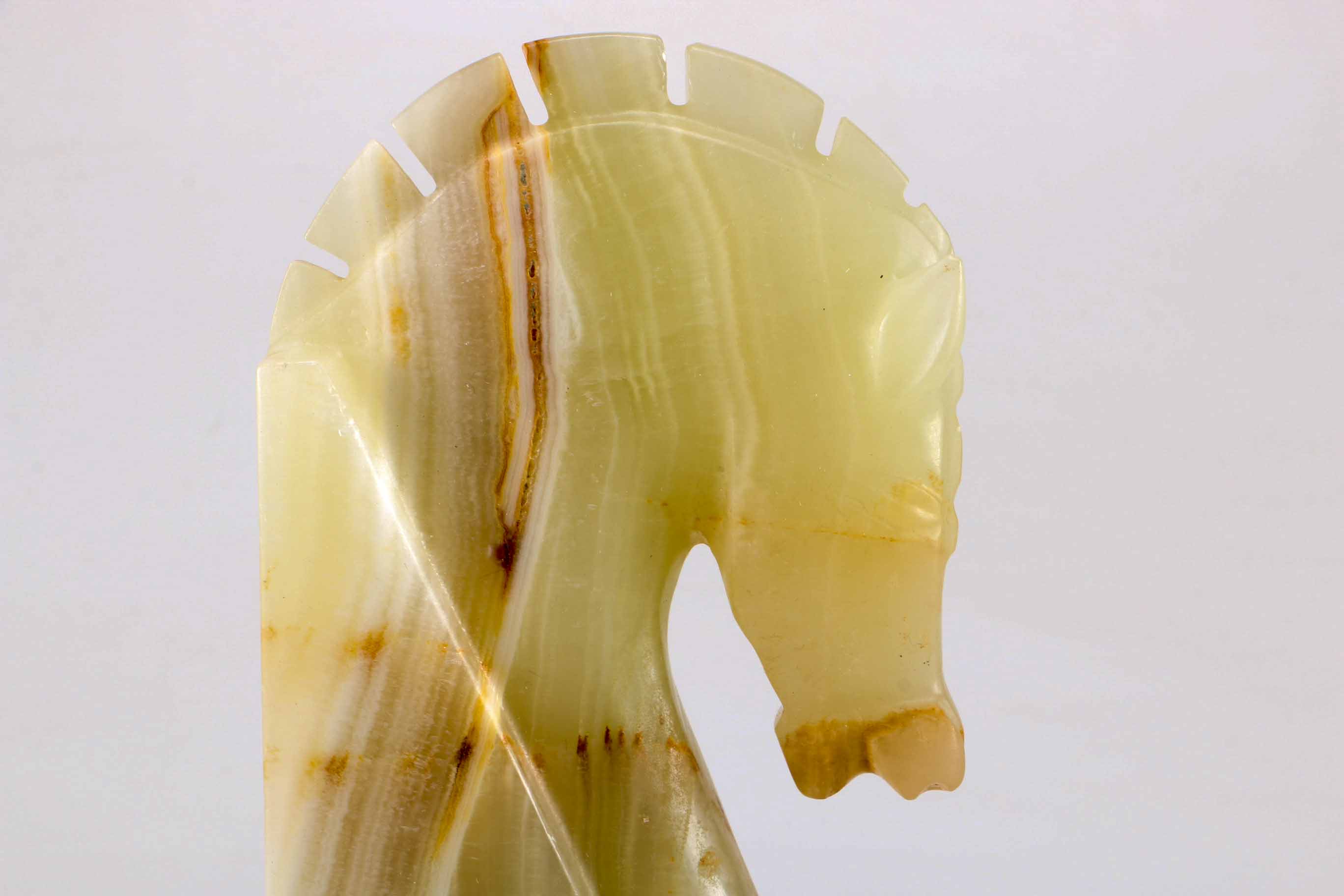 Carved Onyx Horse Head Statue
