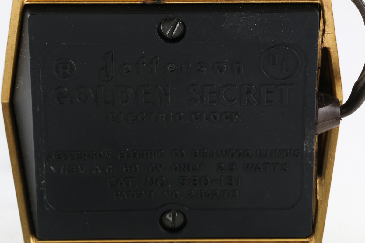 Jefferson "Golden Secret" Electric Mid Century Clock