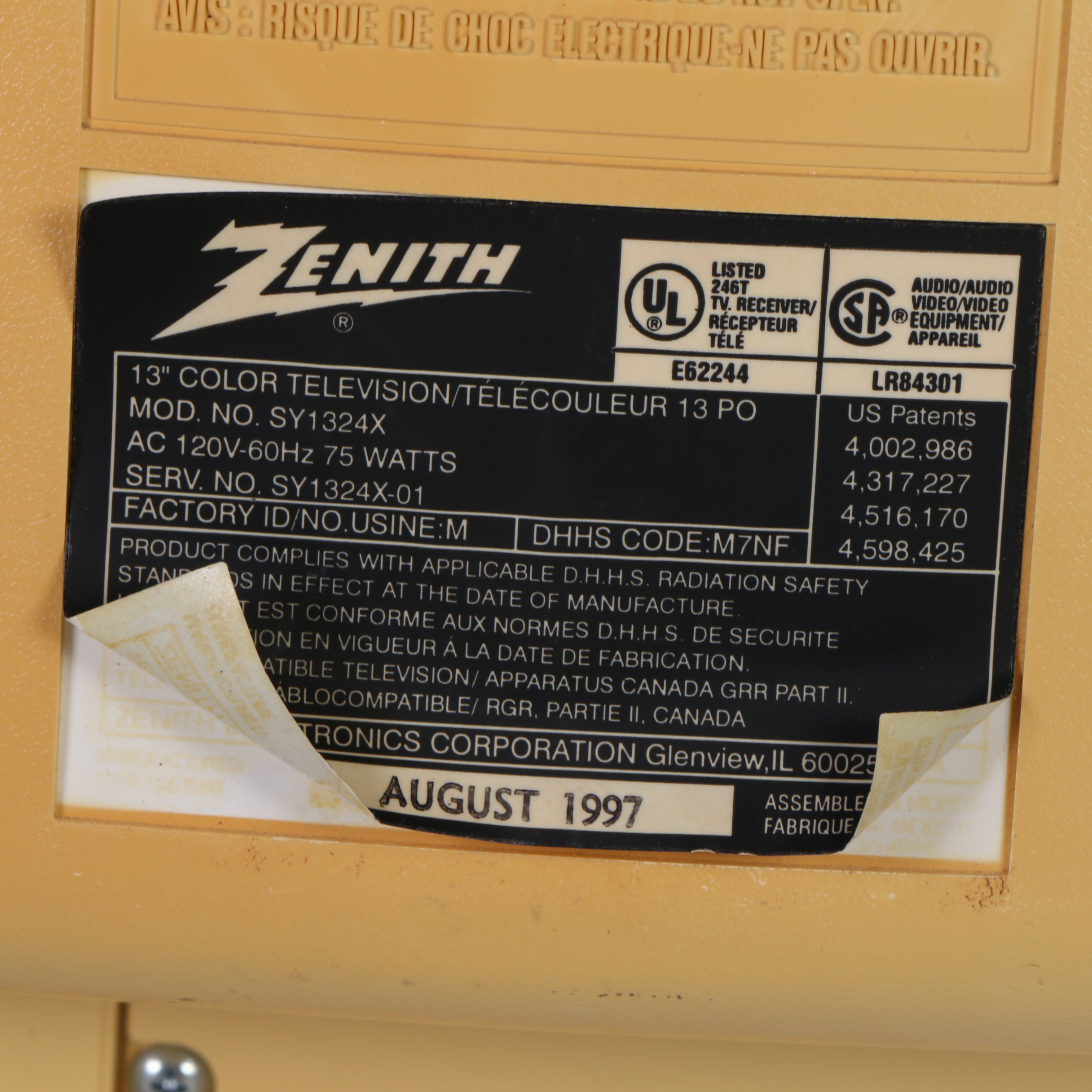 13" Zenith Color Television and Remote Control