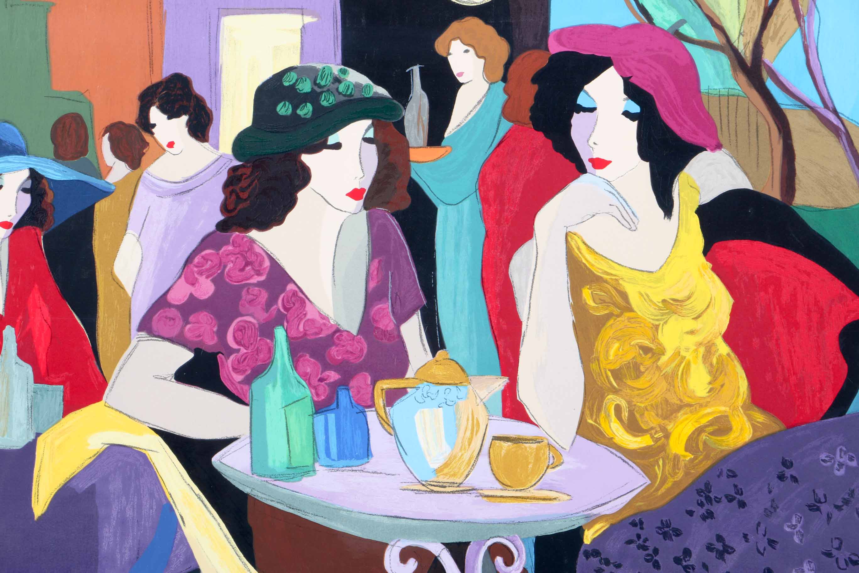 Patric Limited Edition Lithograph on Paper of a Cafe Scene