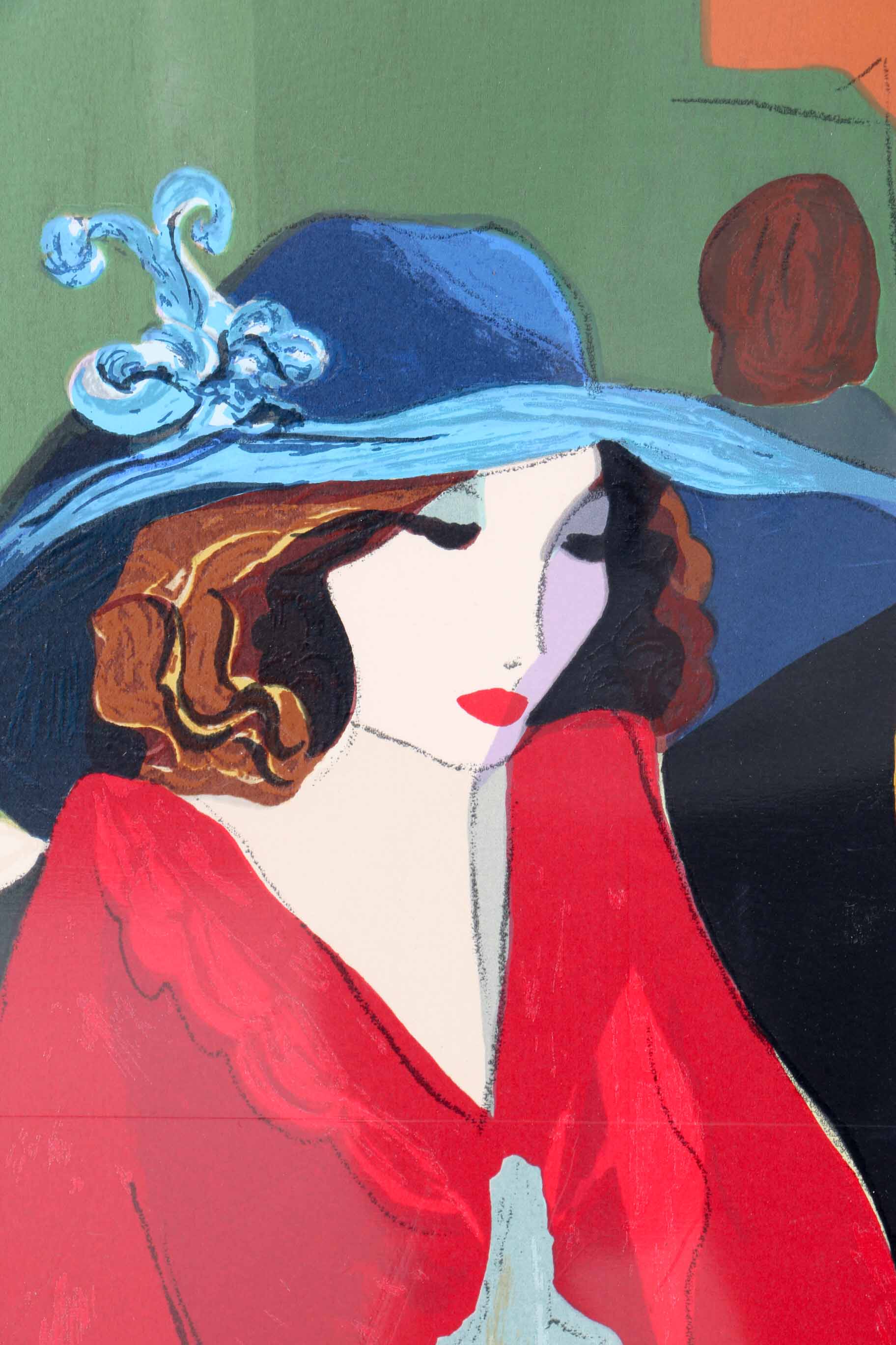 Patric Limited Edition Lithograph on Paper of a Cafe Scene