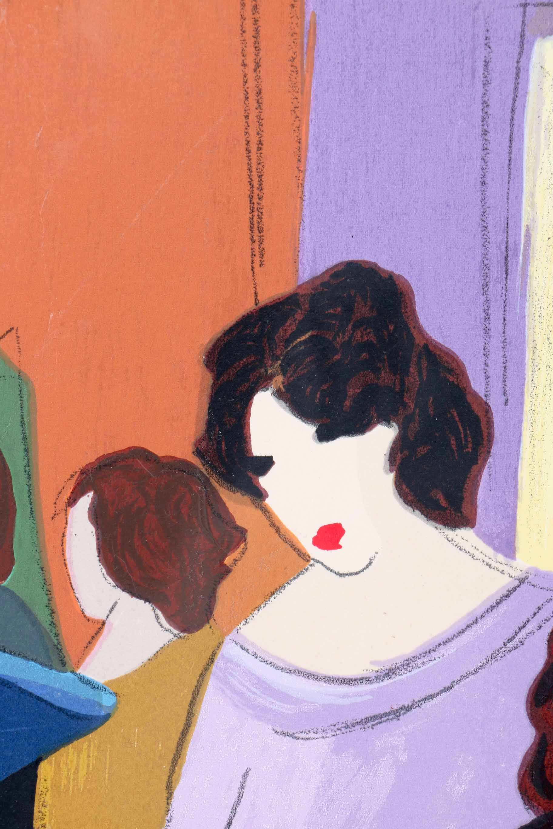 Patric Limited Edition Lithograph on Paper of a Cafe Scene