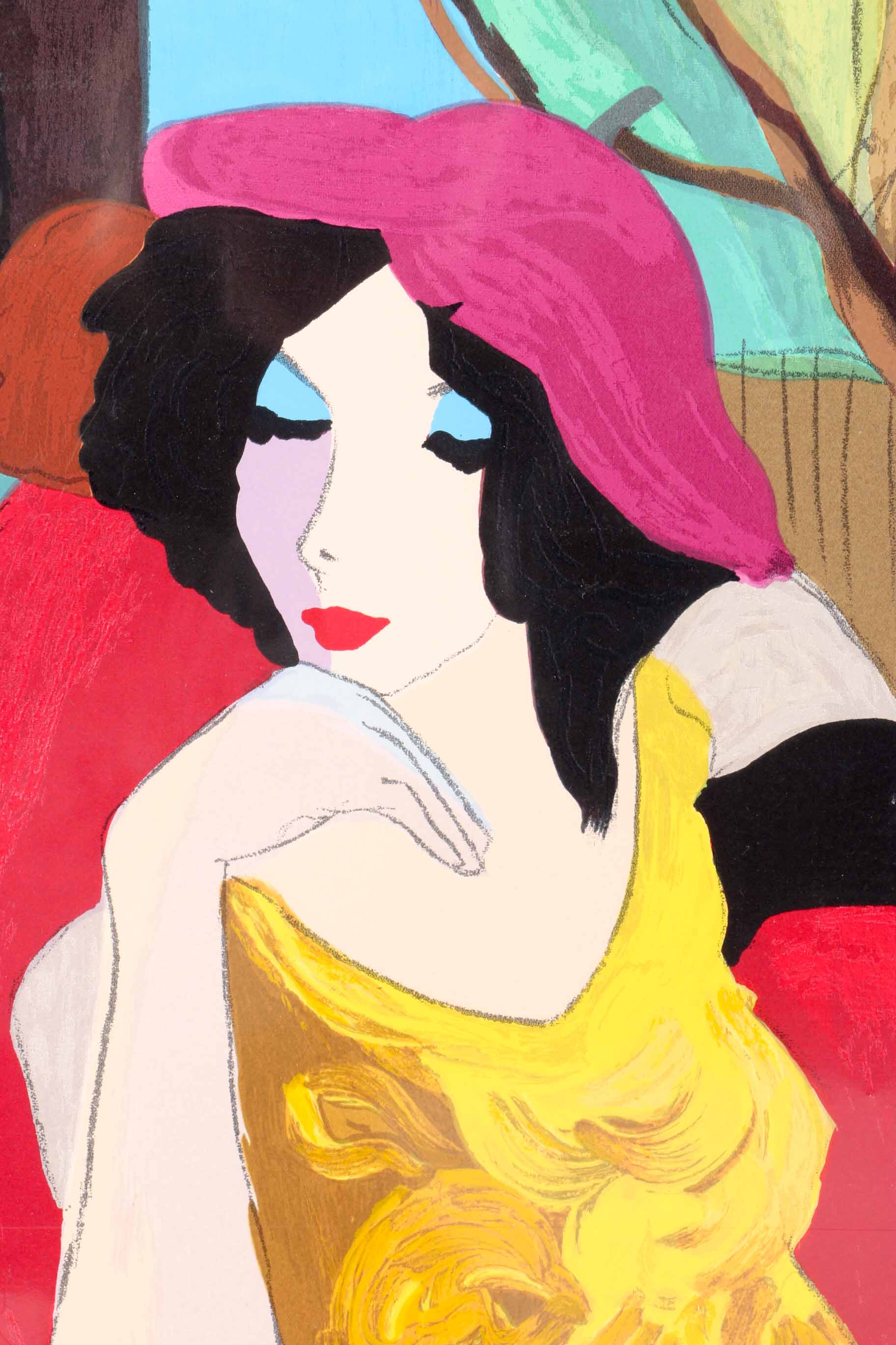 Patric Limited Edition Lithograph on Paper of a Cafe Scene