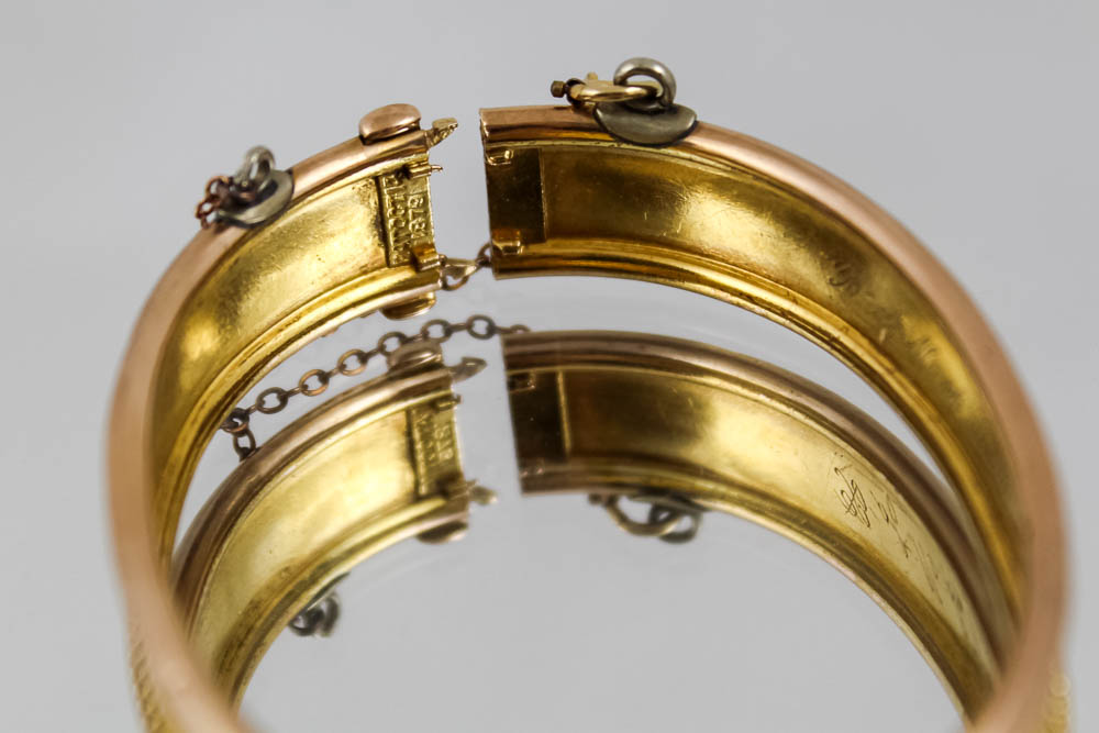 Pairing of 14K Yellow Gold Victorian Wedding Bracelets