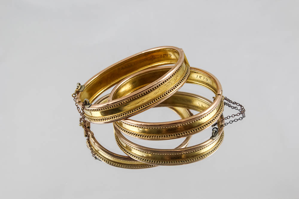 Pairing of 14K Yellow Gold Victorian Wedding Bracelets