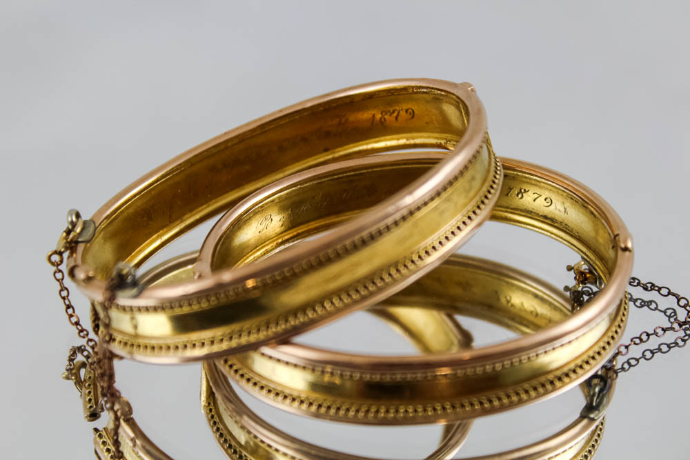 Pairing of 14K Yellow Gold Victorian Wedding Bracelets