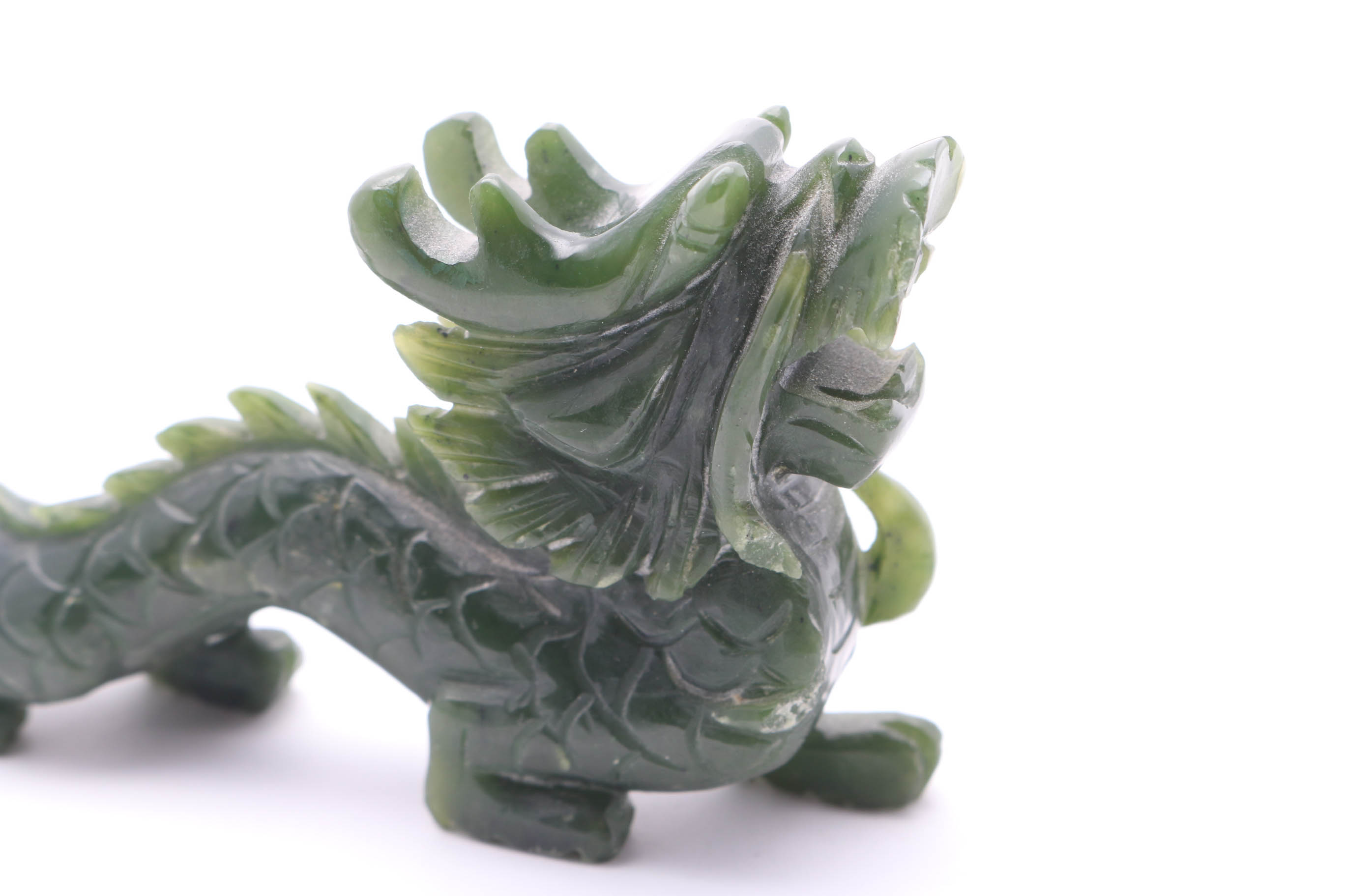 Chinese Nephrite Jade Dragon Figurine