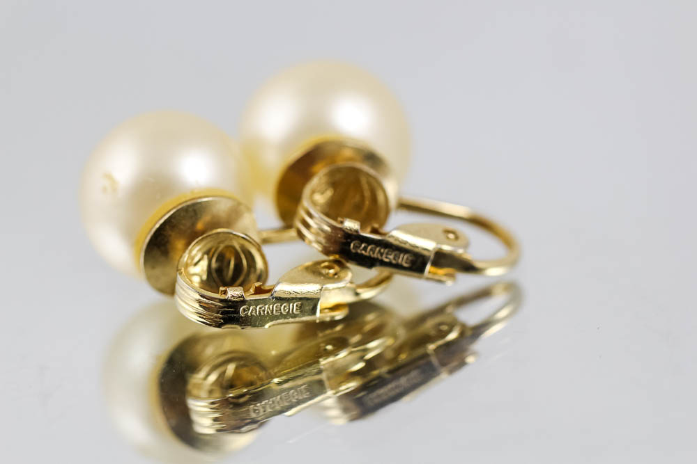 Pair of Vintage Hattie Carnegie Faux Pearl Earrings
