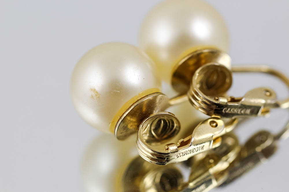 Pair of Vintage Hattie Carnegie Faux Pearl Earrings