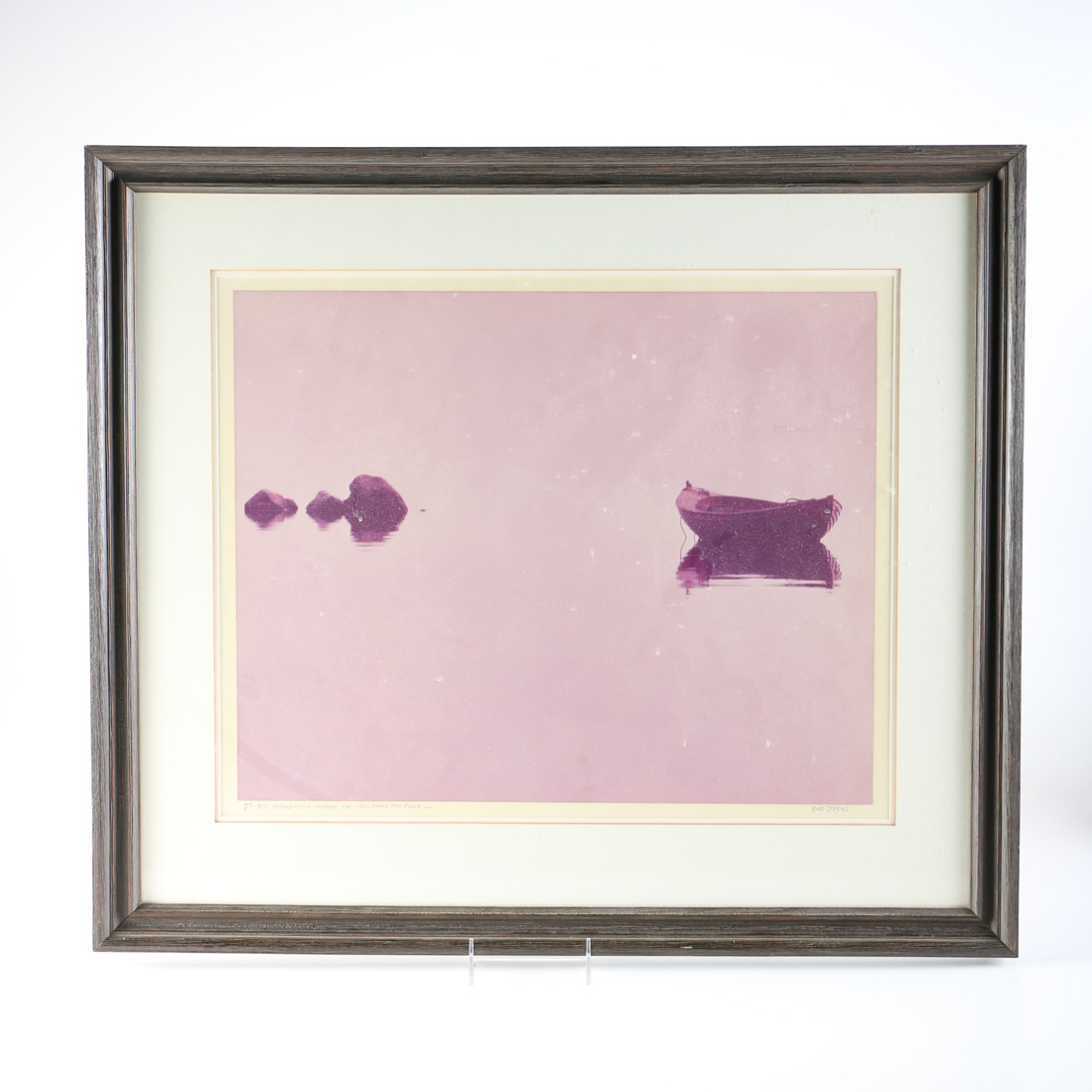 Bob Straus Signed Digital Photograph of a Boat Floating in a Lake