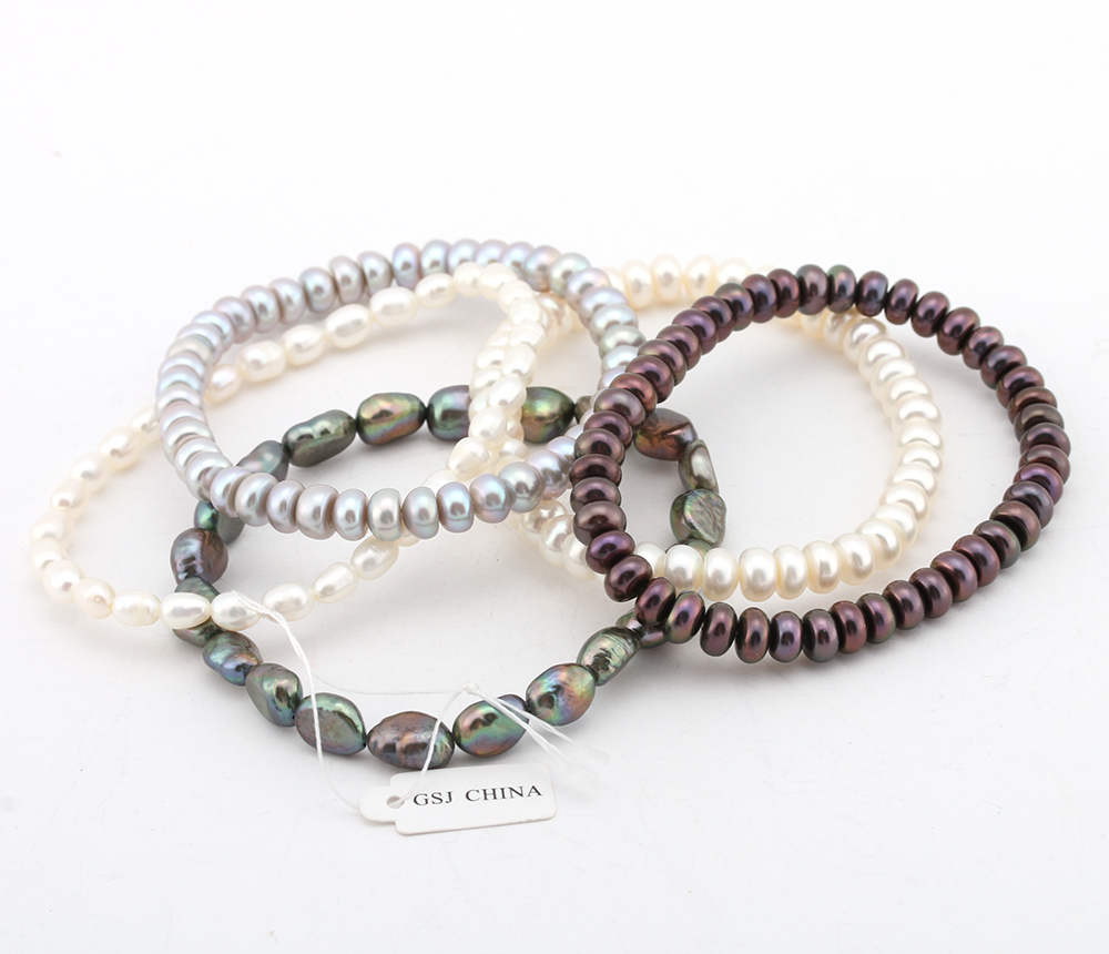 Dyed Freshwater Pearl Necklace and Bracelets