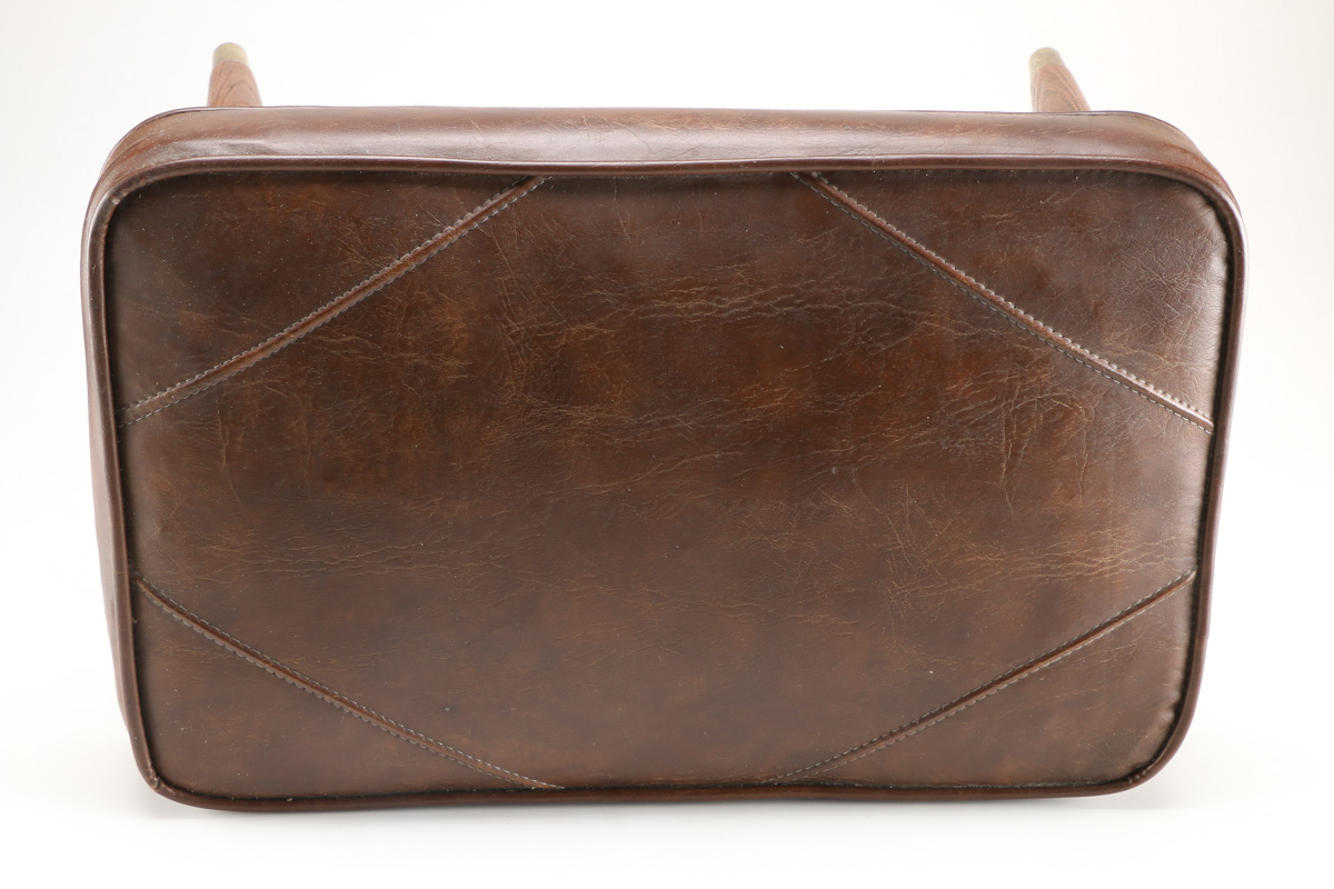 Mid Century Modern Leather Footstool