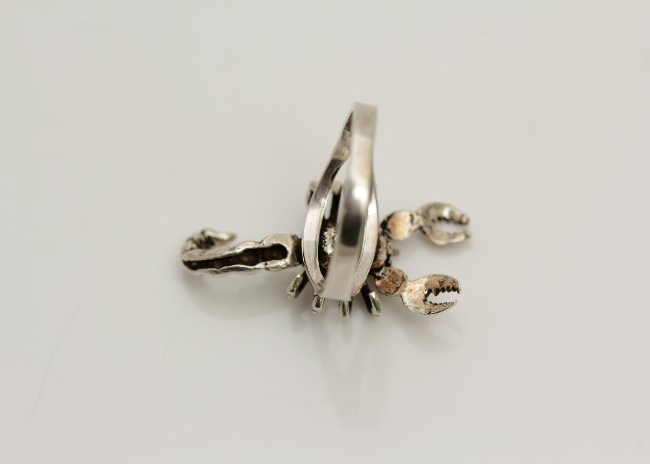 Sterling Silver Rope Twist Bracelet and Scorpion Ring