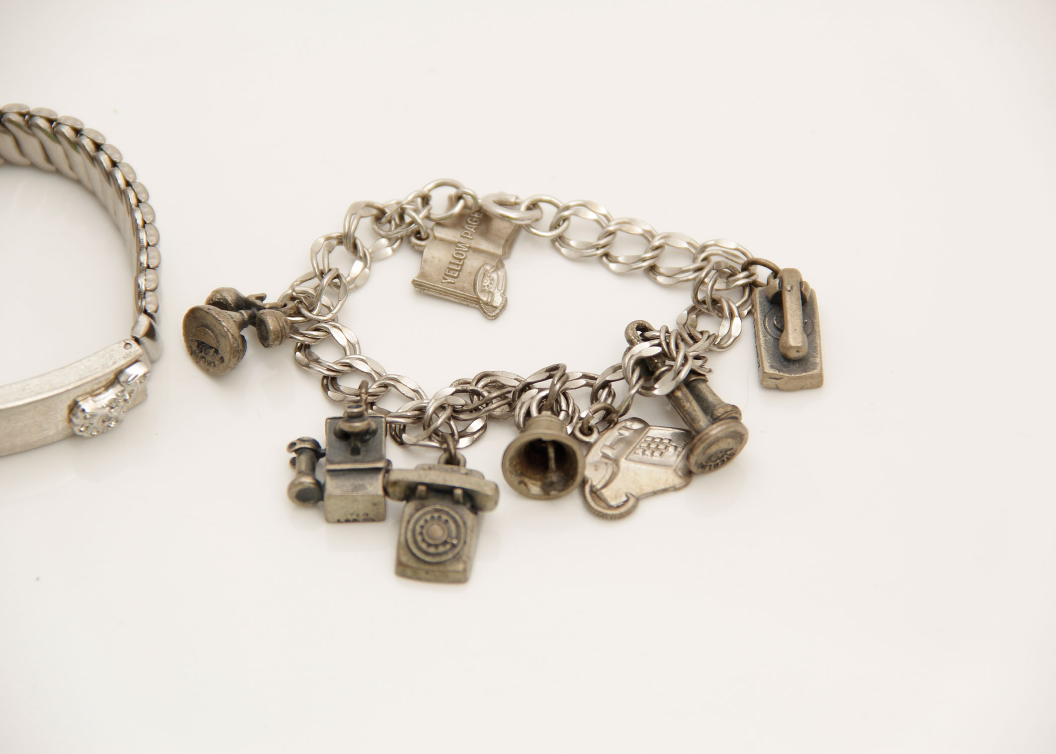 Charm Bracelet and ID Bracelet with Sterling Silver Cap