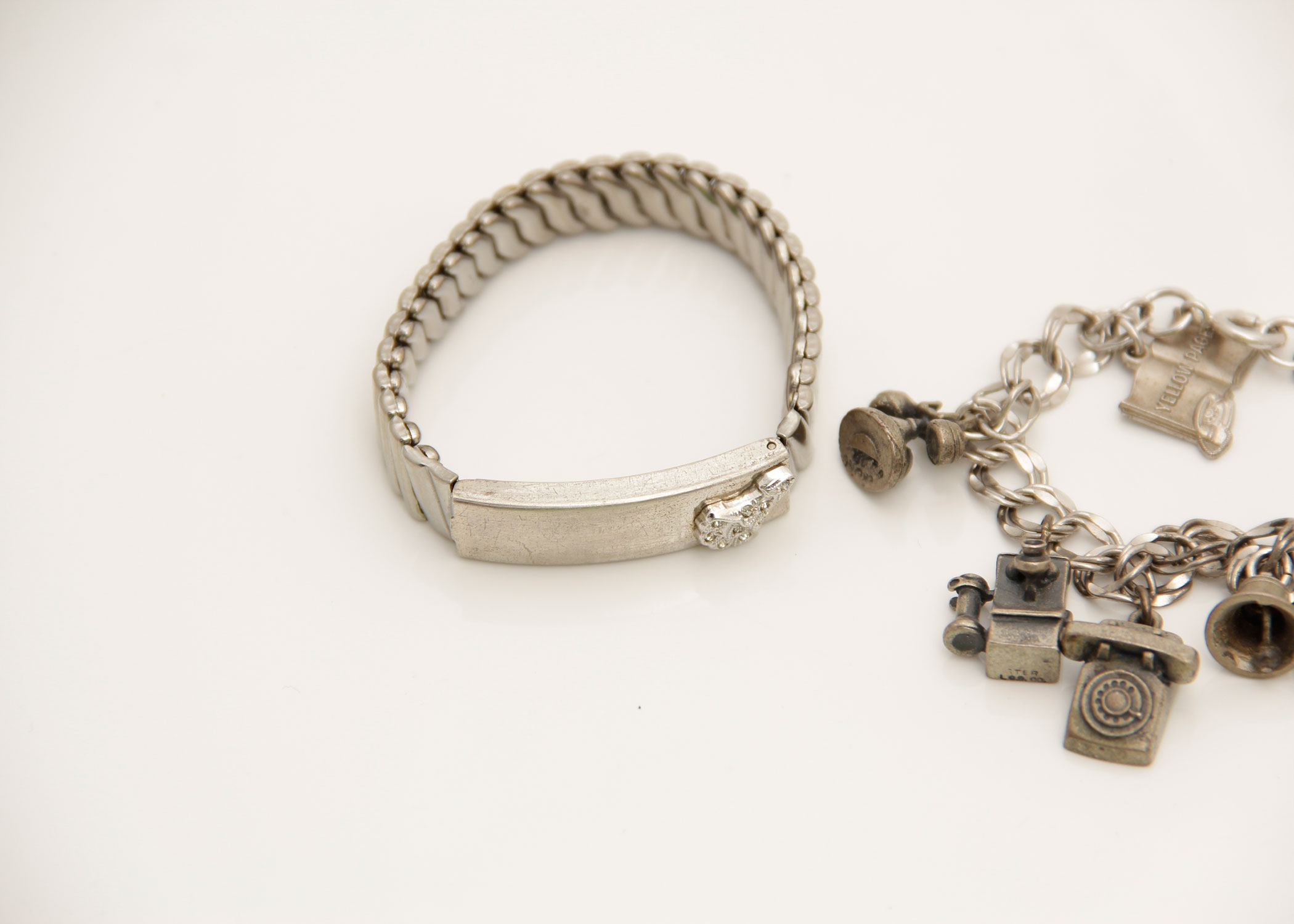 Charm Bracelet and ID Bracelet with Sterling Silver Cap