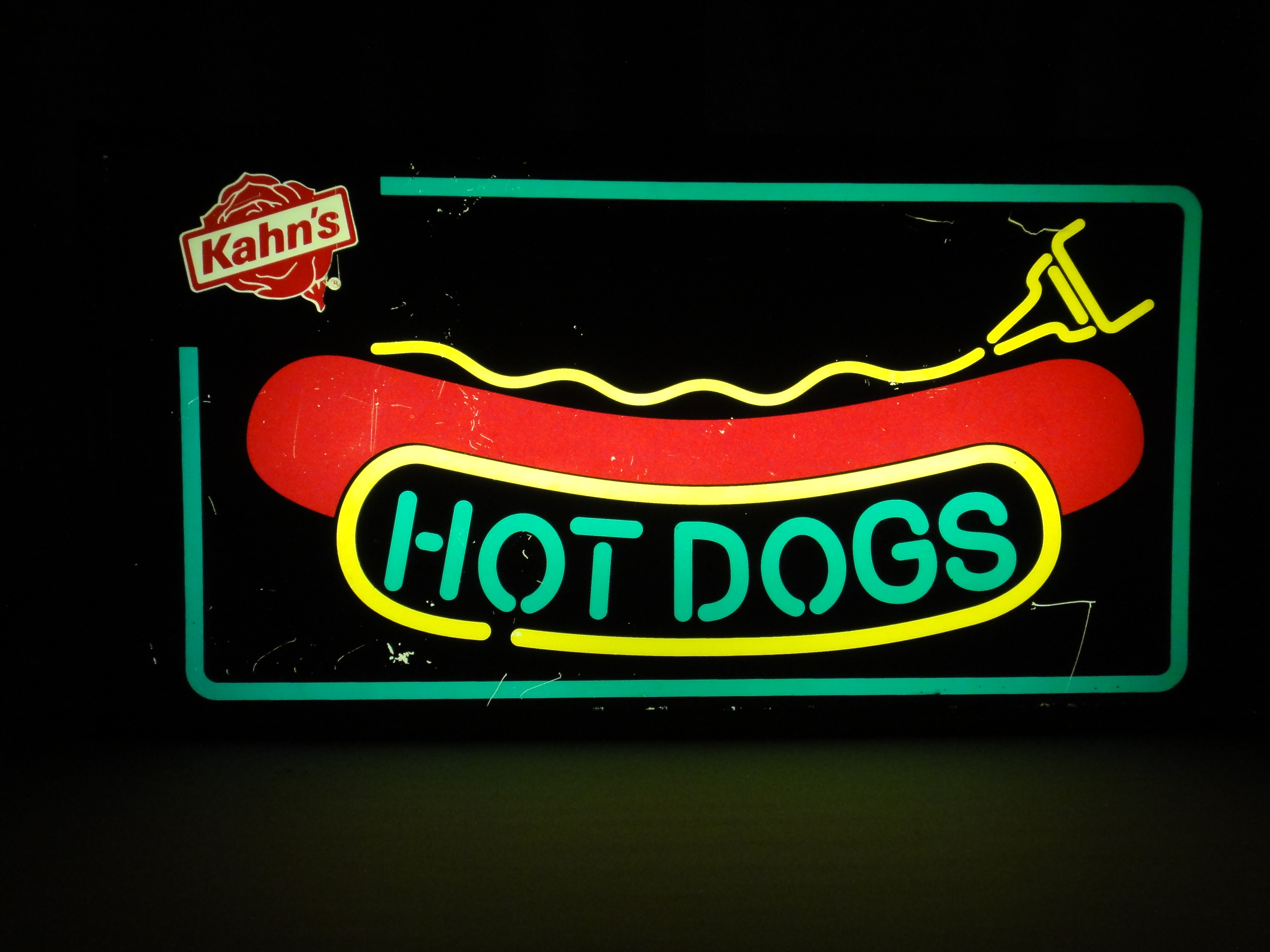 Vintage Kahn's Hot Dogs Neon Lighted Sign