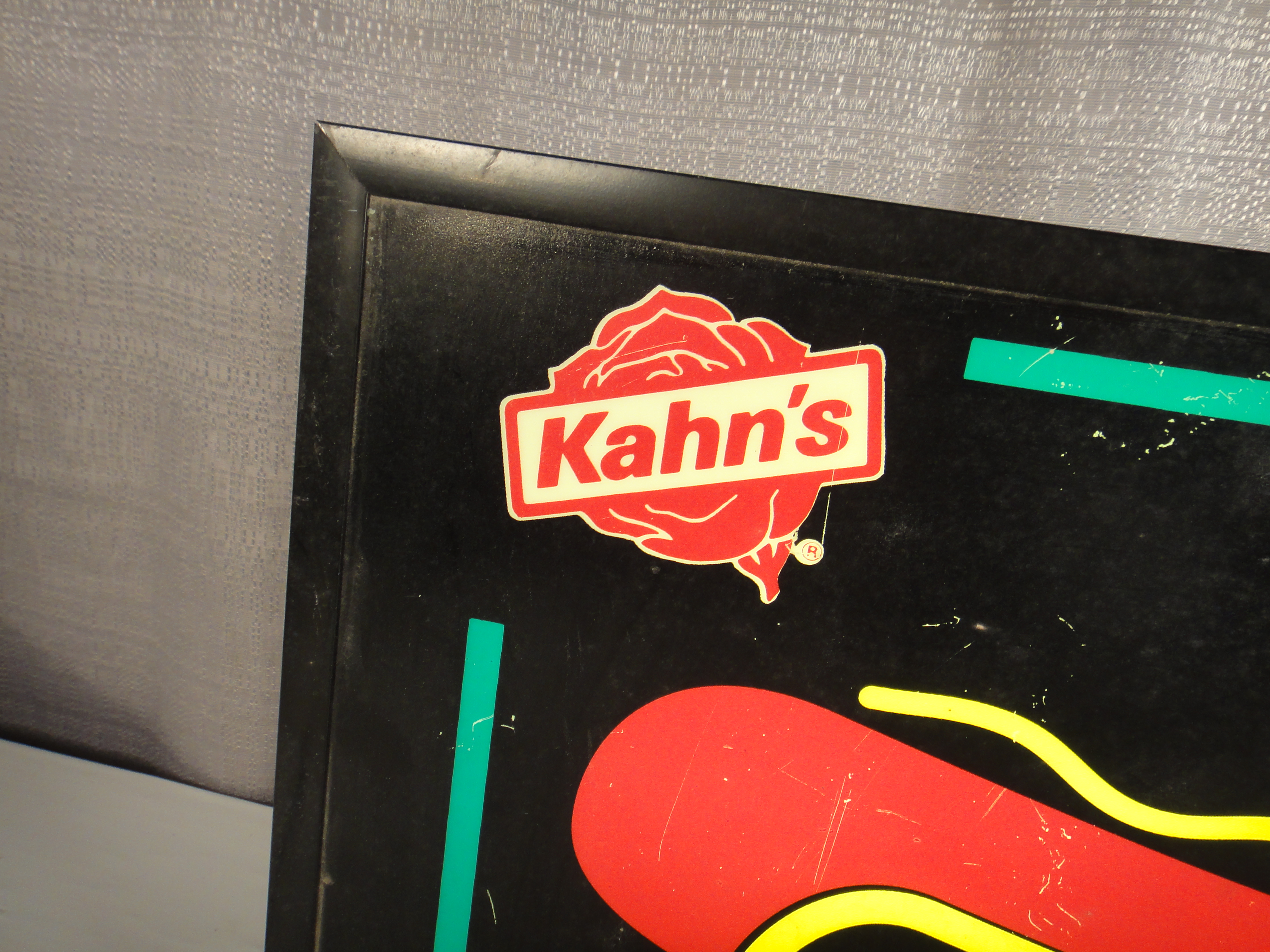 Vintage Kahn's Hot Dogs Neon Lighted Sign