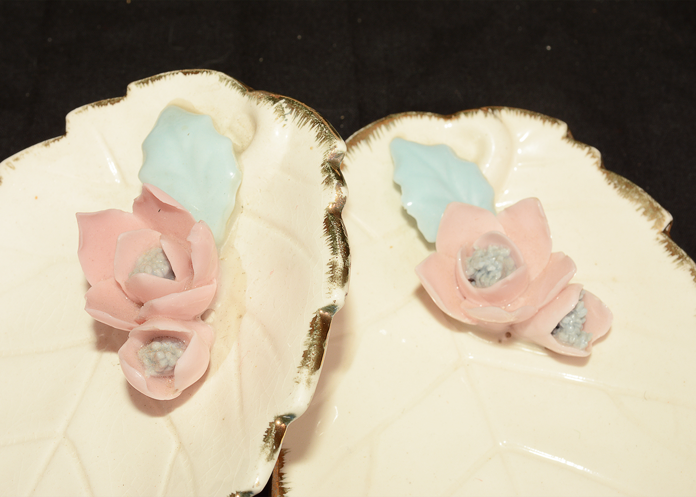 Vintage Porcelain Dishes and Trinket Boxes with Floral Designs