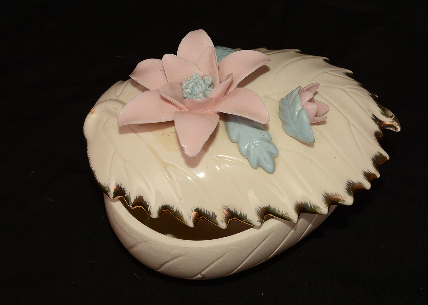 Vintage Porcelain Dishes and Trinket Boxes with Floral Designs