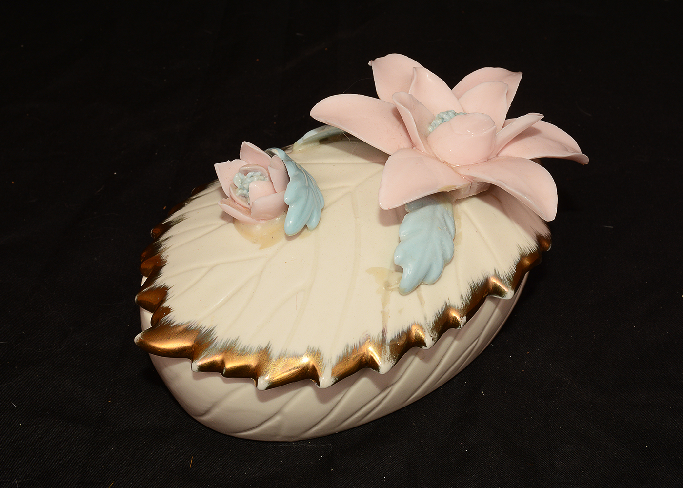 Vintage Porcelain Dishes and Trinket Boxes with Floral Designs