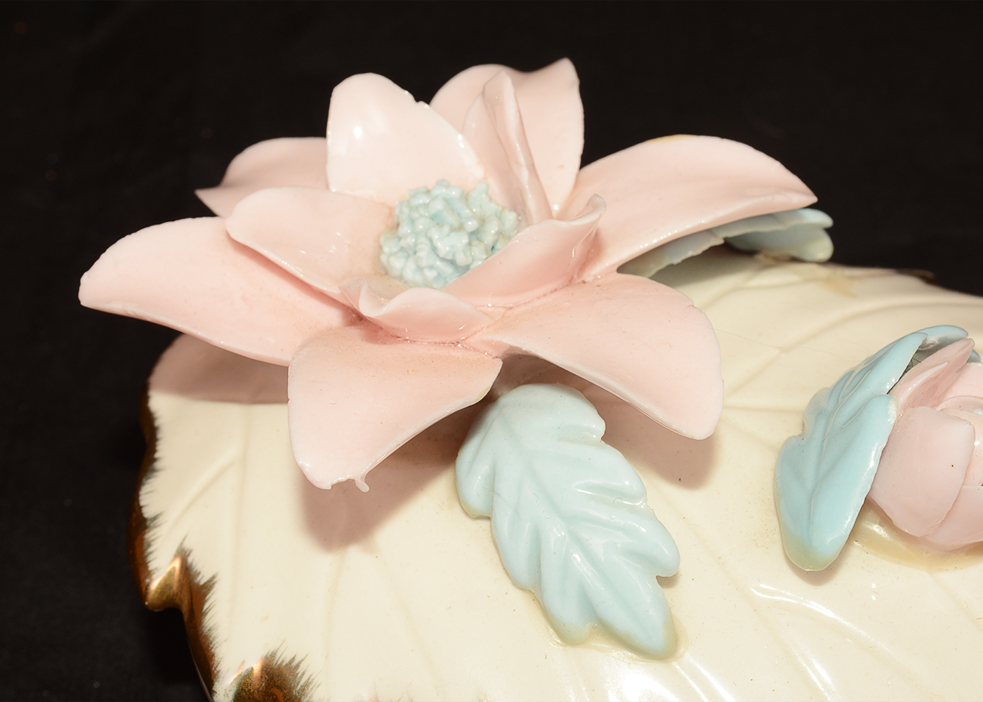 Vintage Porcelain Dishes and Trinket Boxes with Floral Designs