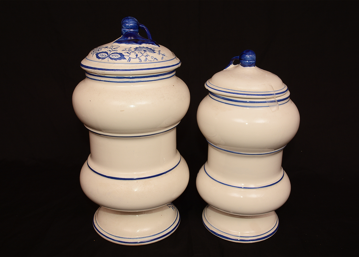 Delft Style Blue and White Porcelain Kitchen Canister Set