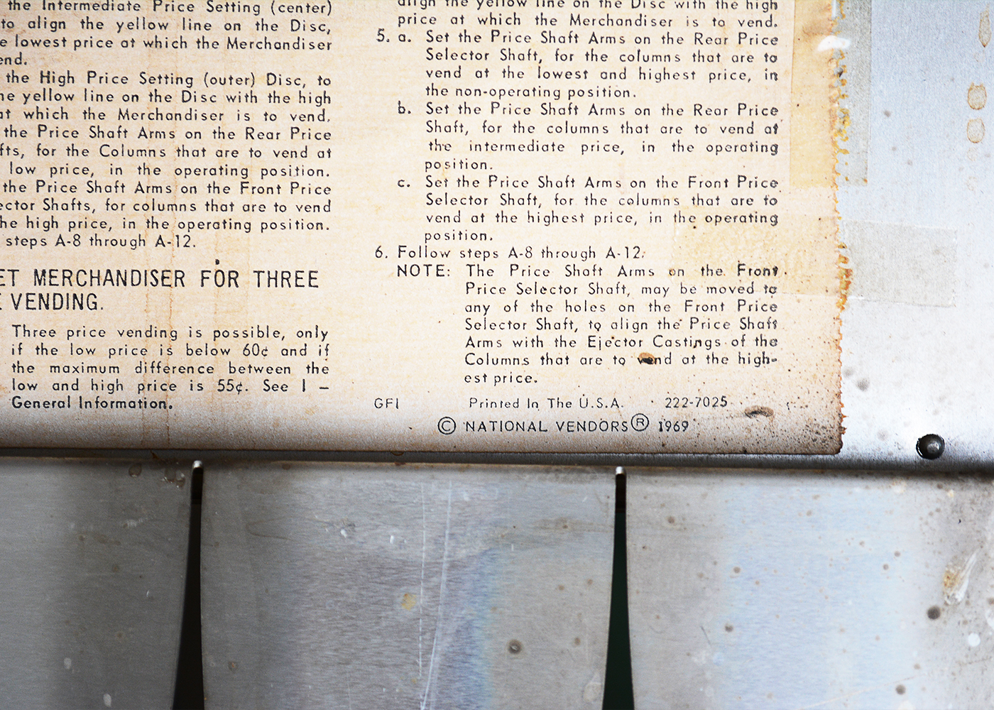 Vintage 1969 National Vendors Cigarette Vending Machine