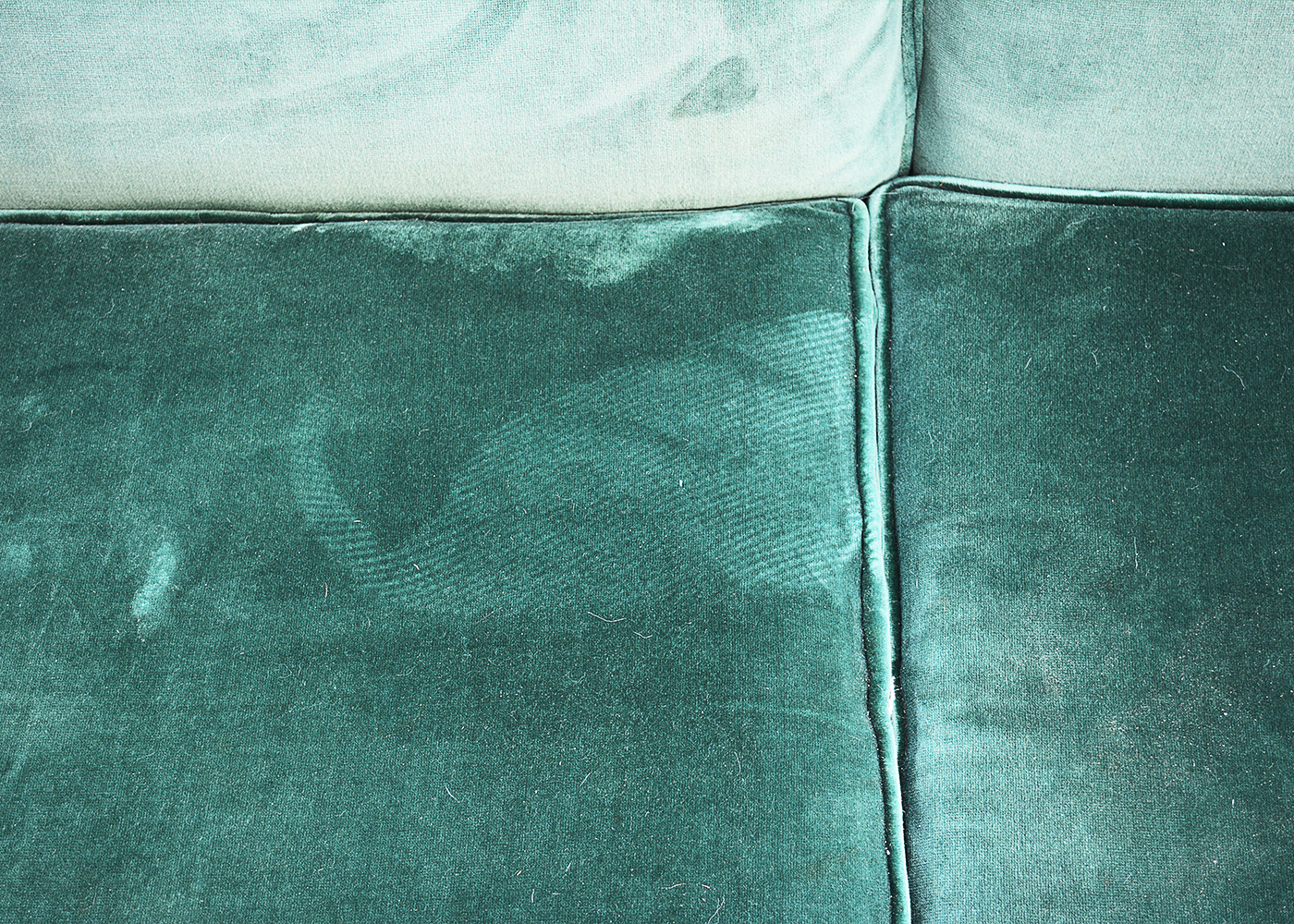 Ethan Allen "Traditional Classics" Green Velour Sofa