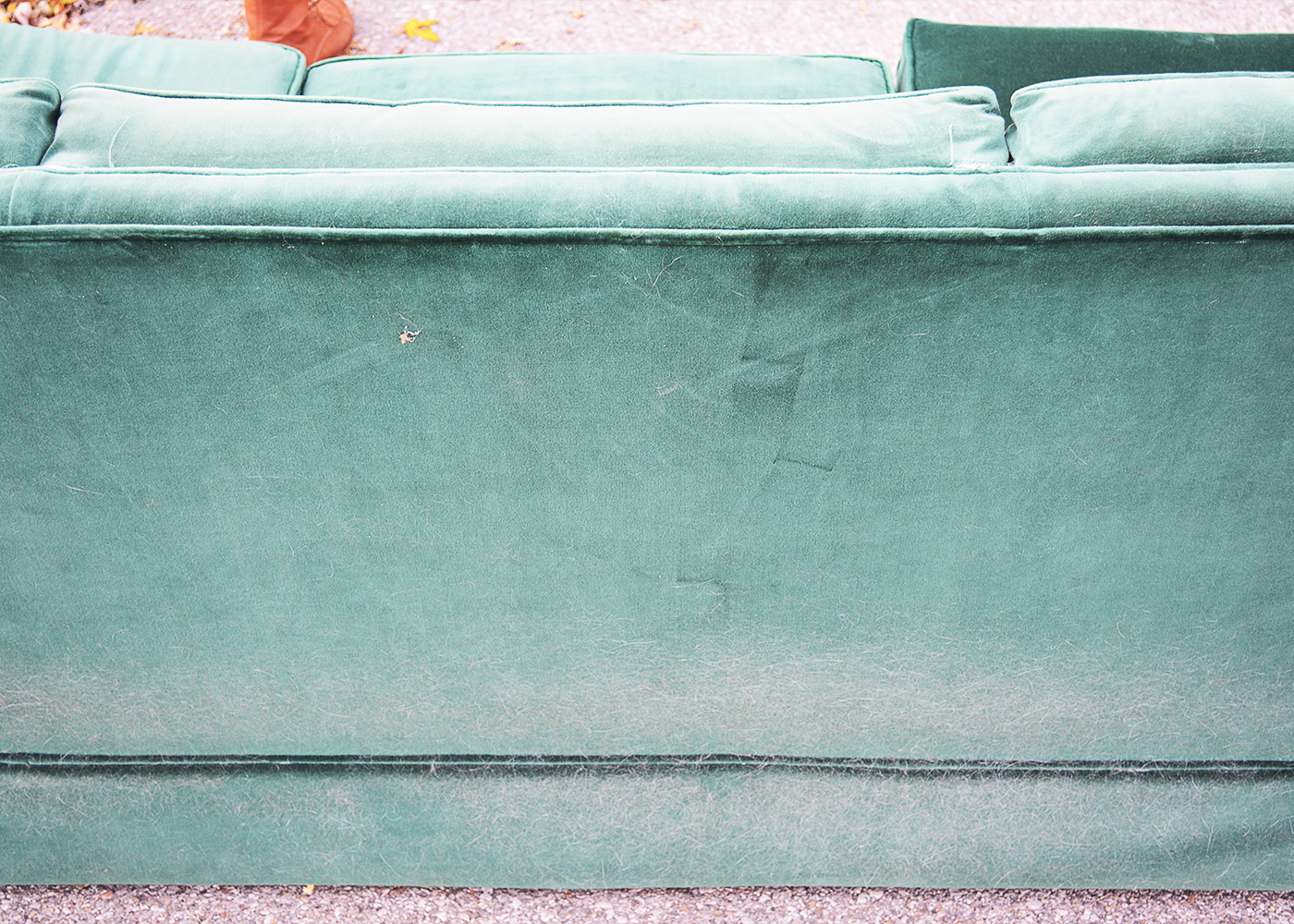 Ethan Allen "Traditional Classics" Green Velour Sofa