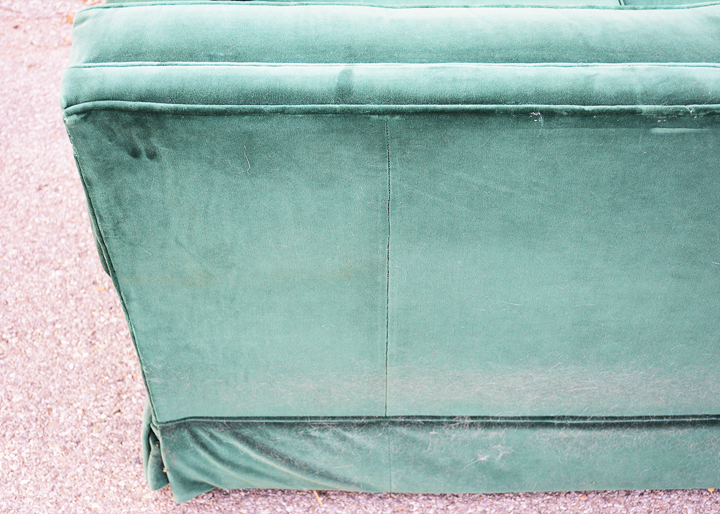 Ethan Allen "Traditional Classics" Green Velour Sofa