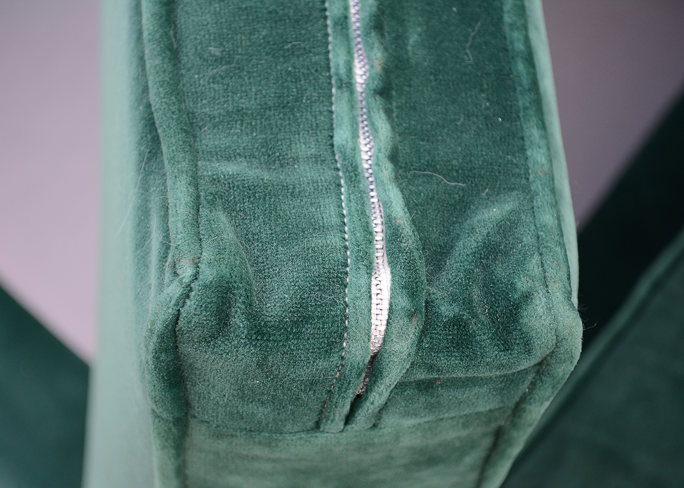 Ethan Allen "Traditional Classics" Green Velour Sofa