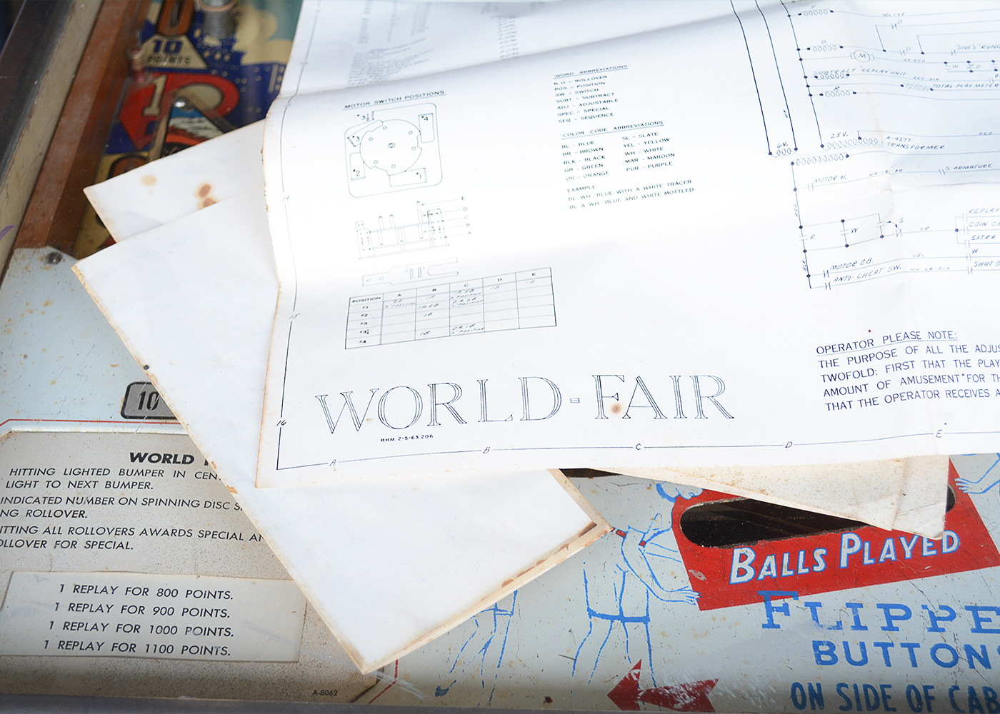 Vintage 1964 D. Gottlieb "World Fair" Pinball Machine