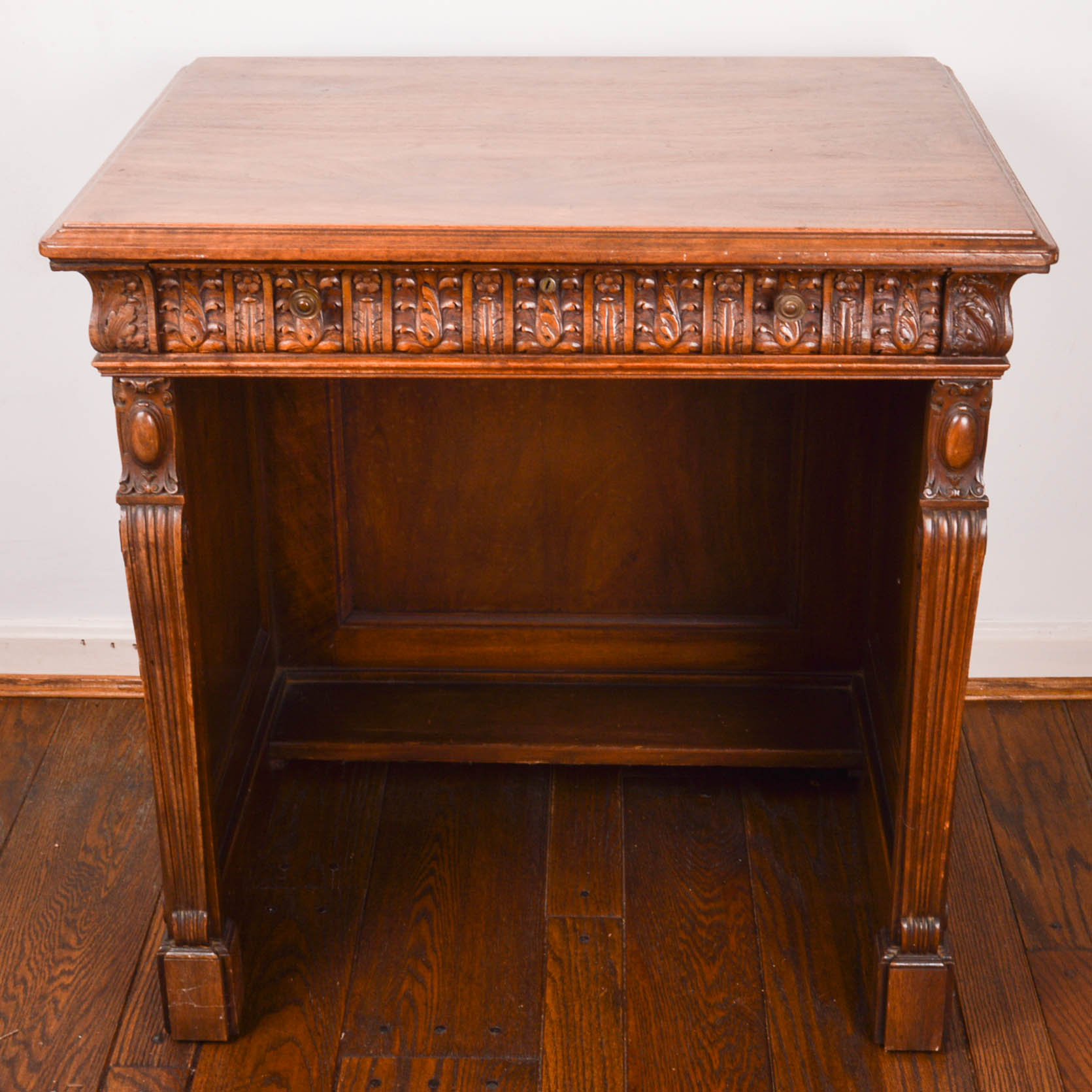 Antique Walnut Ornate Writing Desk