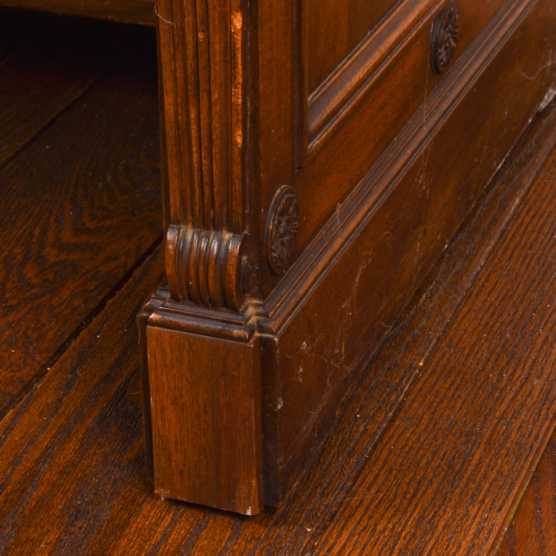 Antique Walnut Ornate Writing Desk